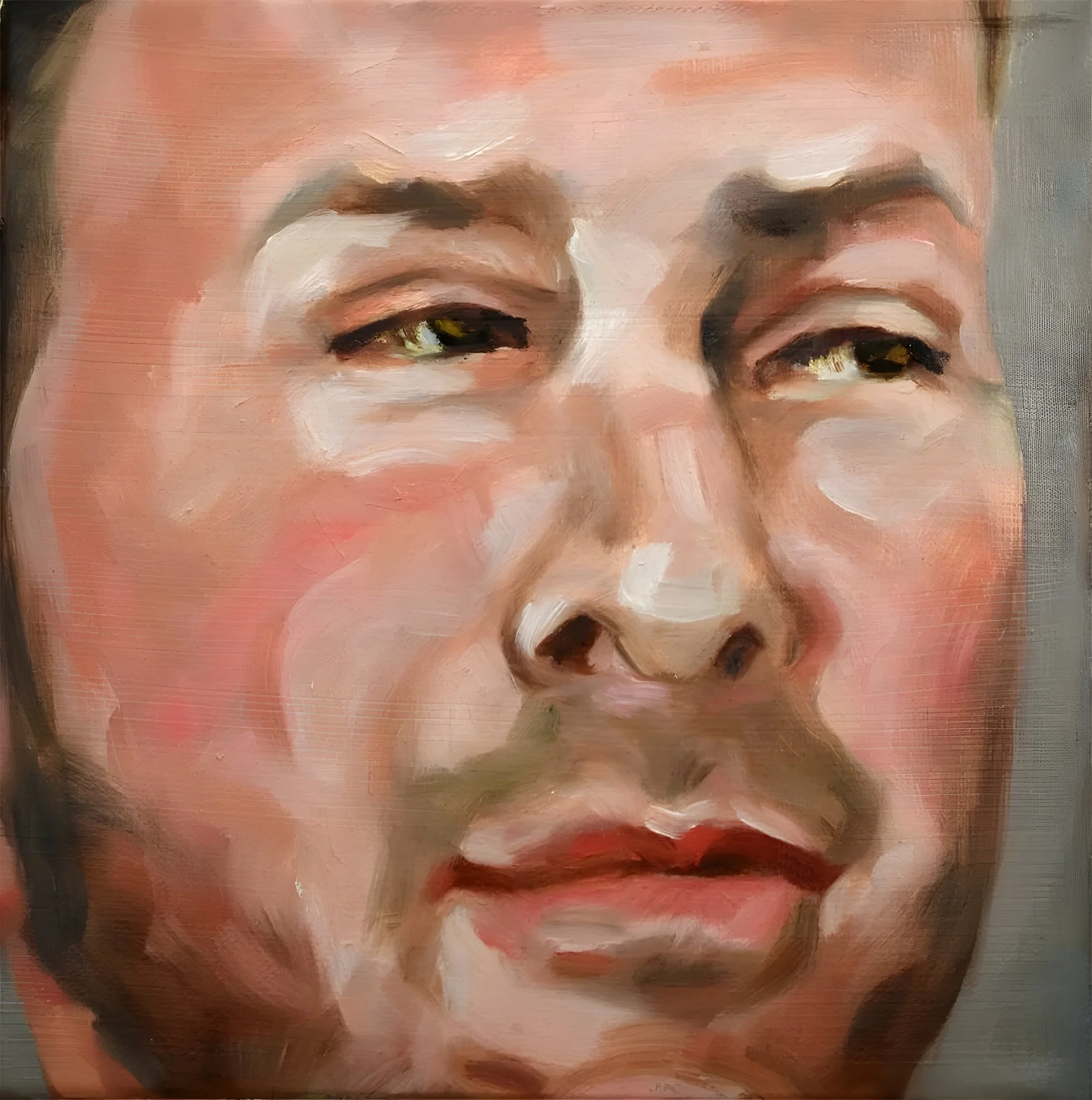 "D.", 2020, oil on canvas, 6 x 6 inches