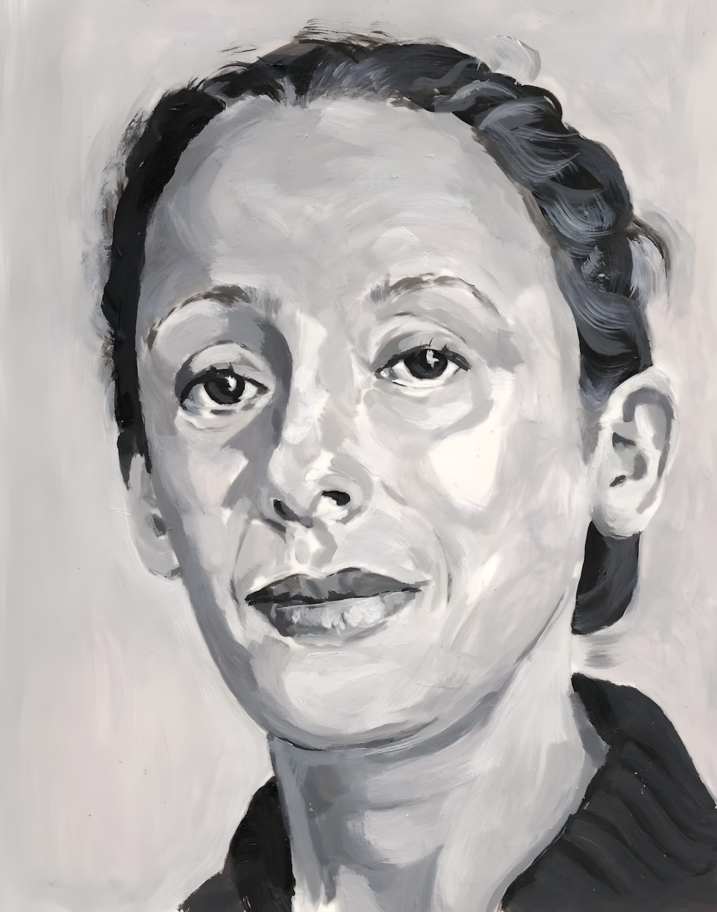  Rachel Brown (Founder: Winnipeg Contemporary Dancers) , acrylic on mylar on wood panel 5.5 x 7 inches