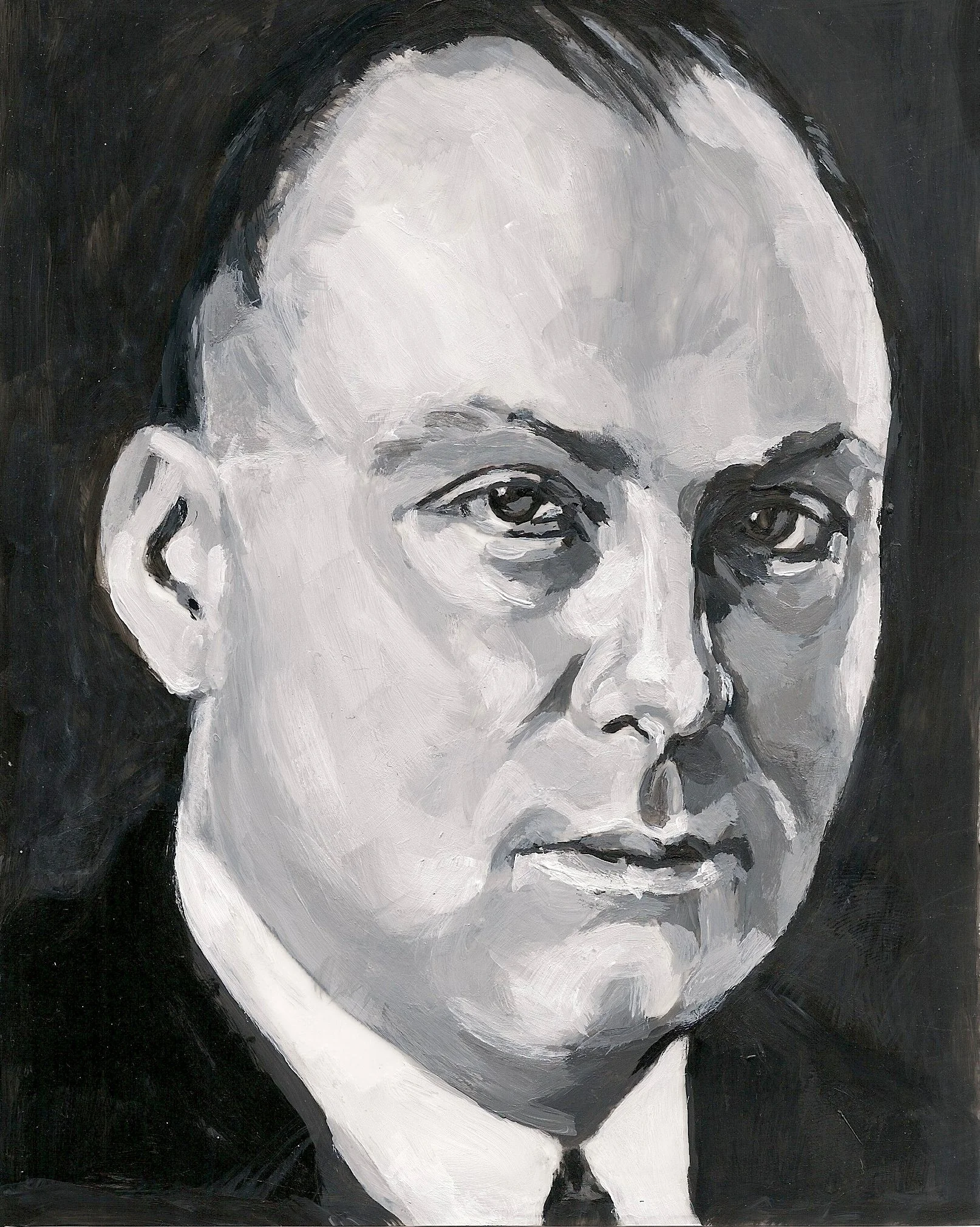   james Richardson Sr , acrylic on mylar on wood panel, 5.5 x 7 inches