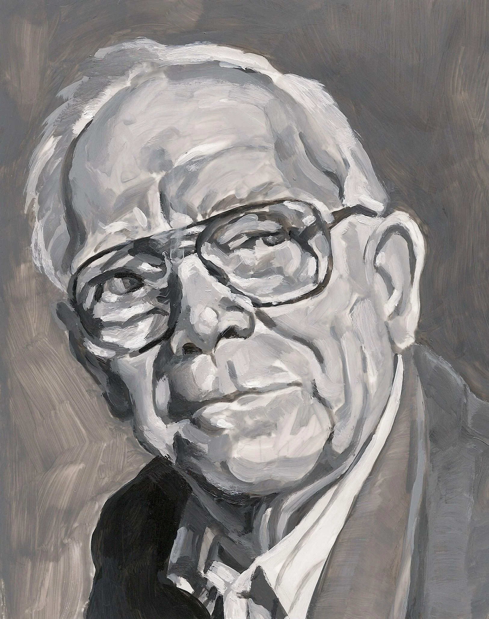  Leo Mol , acrylic on mylar on wood panel, 5.5 x 7 inches