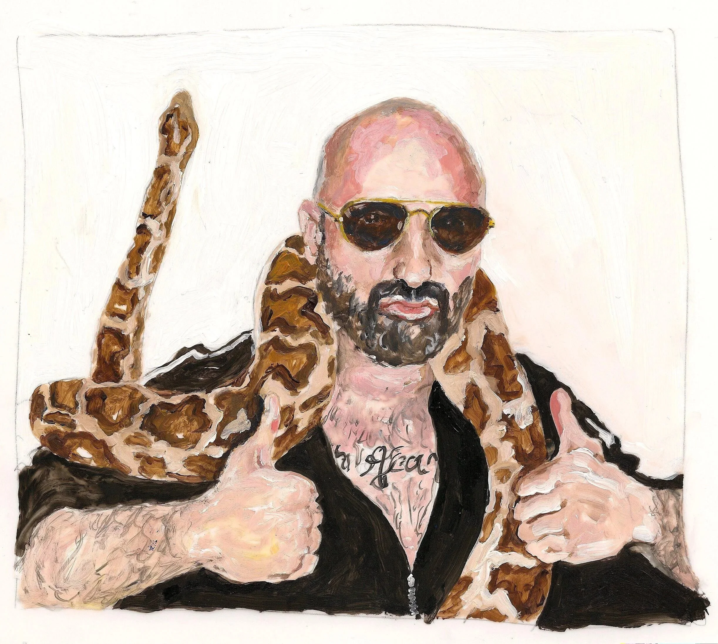 "Dido Fontana", son of Lucio Fontana, 2011, acrylic on mylar, 11 x 8.5 inches