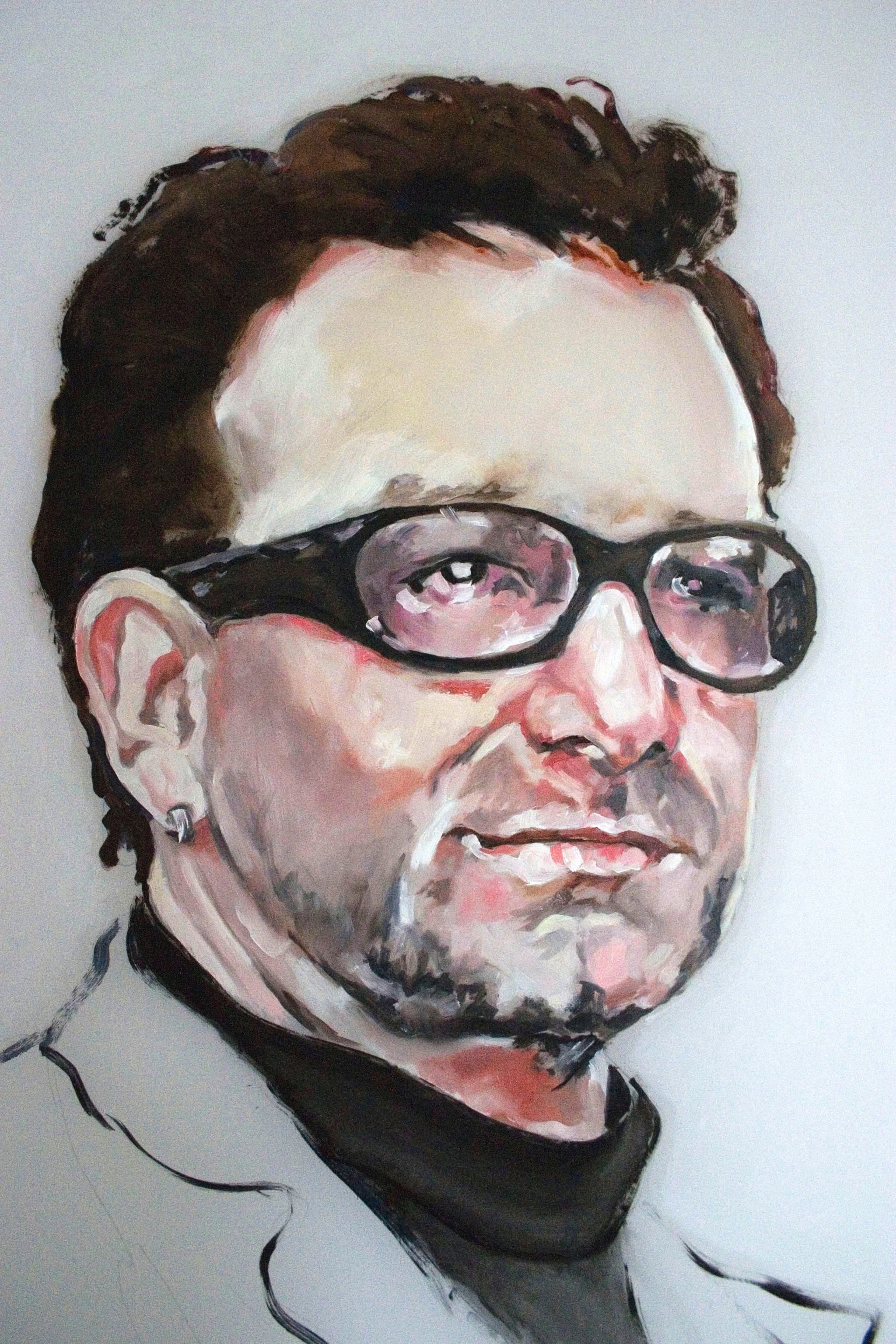  Bono (detail), 2011, acrylic on mylar, 80 x 42 inches