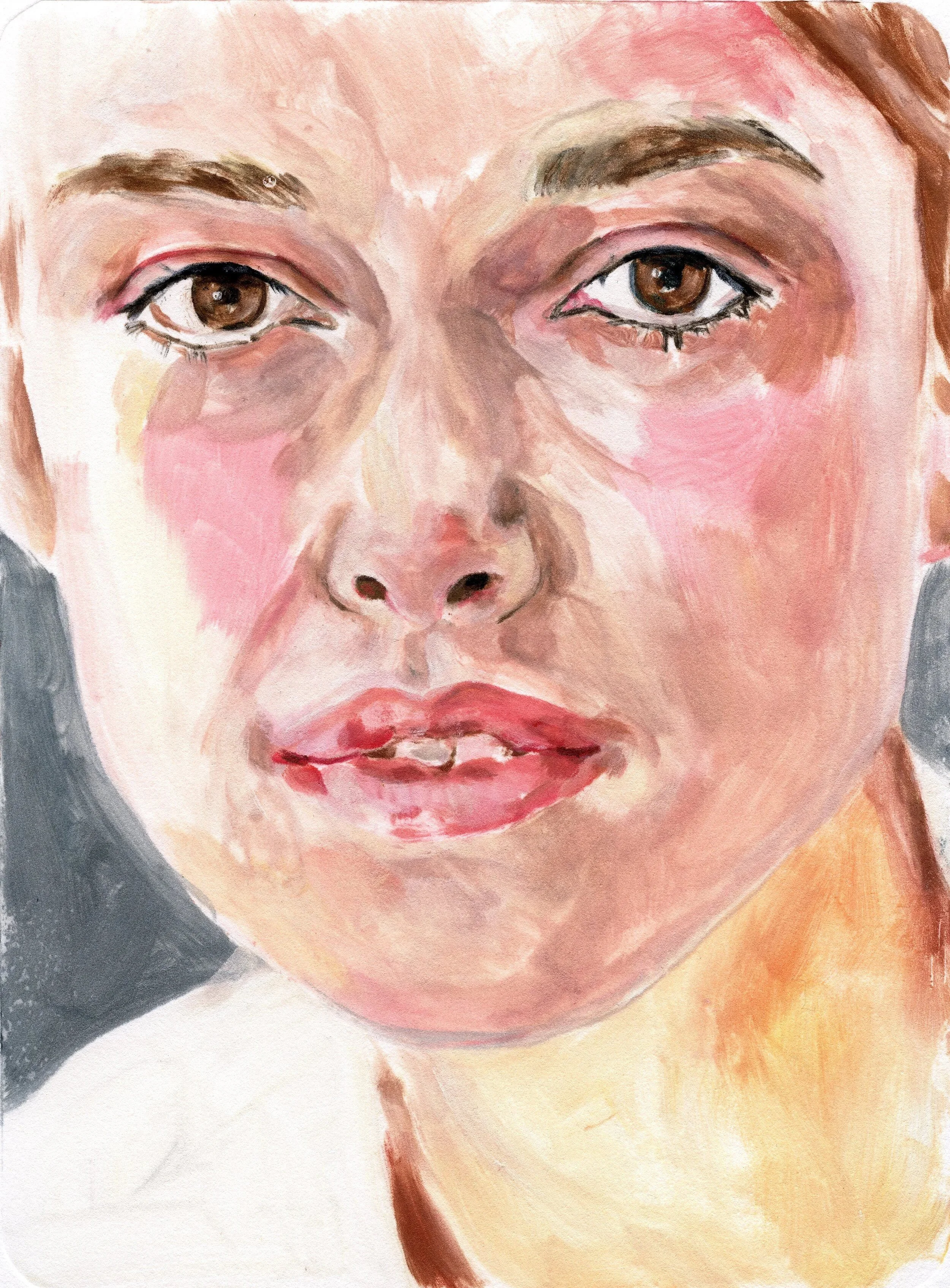 "Kiera Knightly", monotype, 10 x 7.5 inches