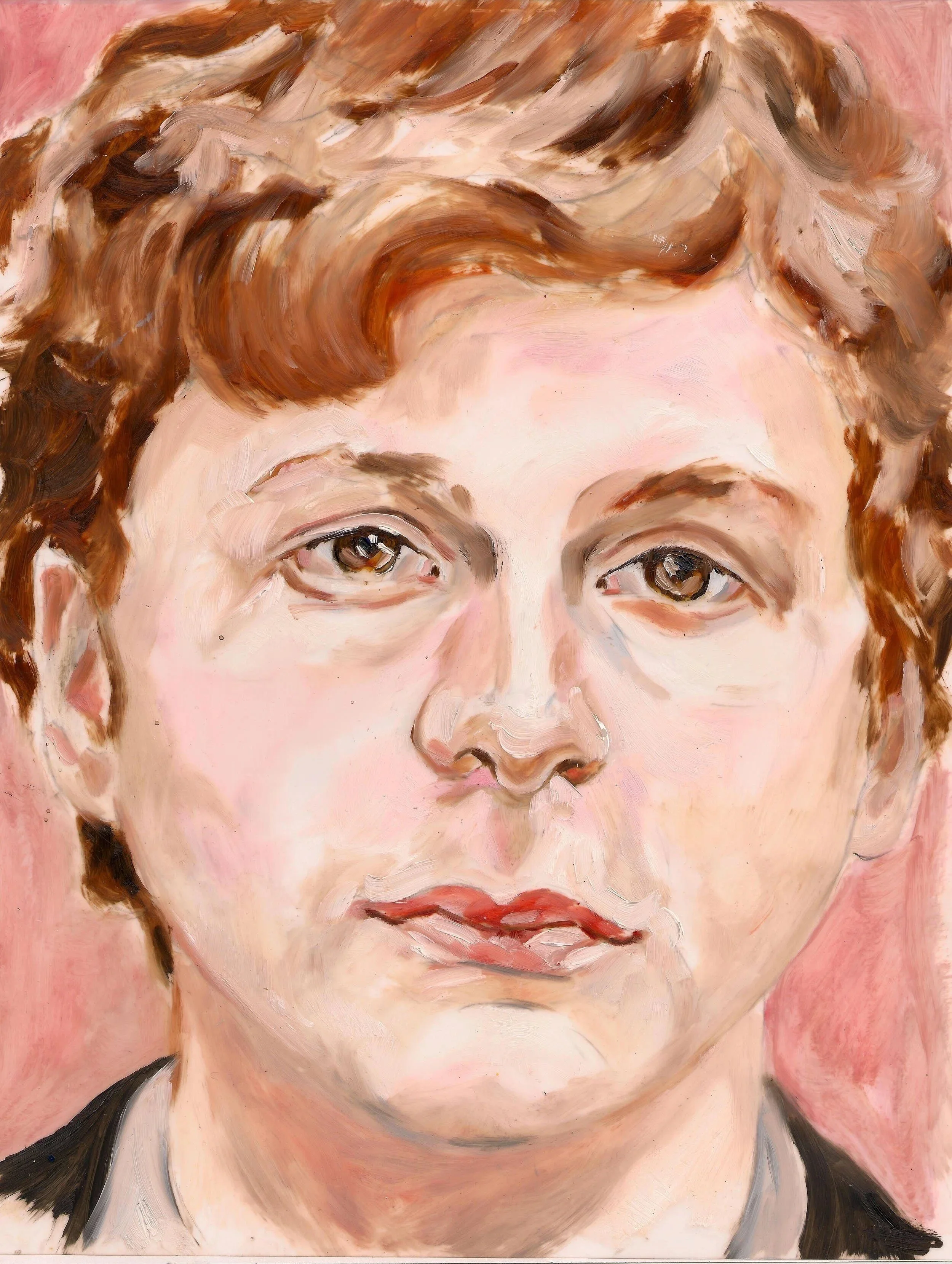 "Michael Cera", acrylic on mylar on wood panel, 10 x 8 inches