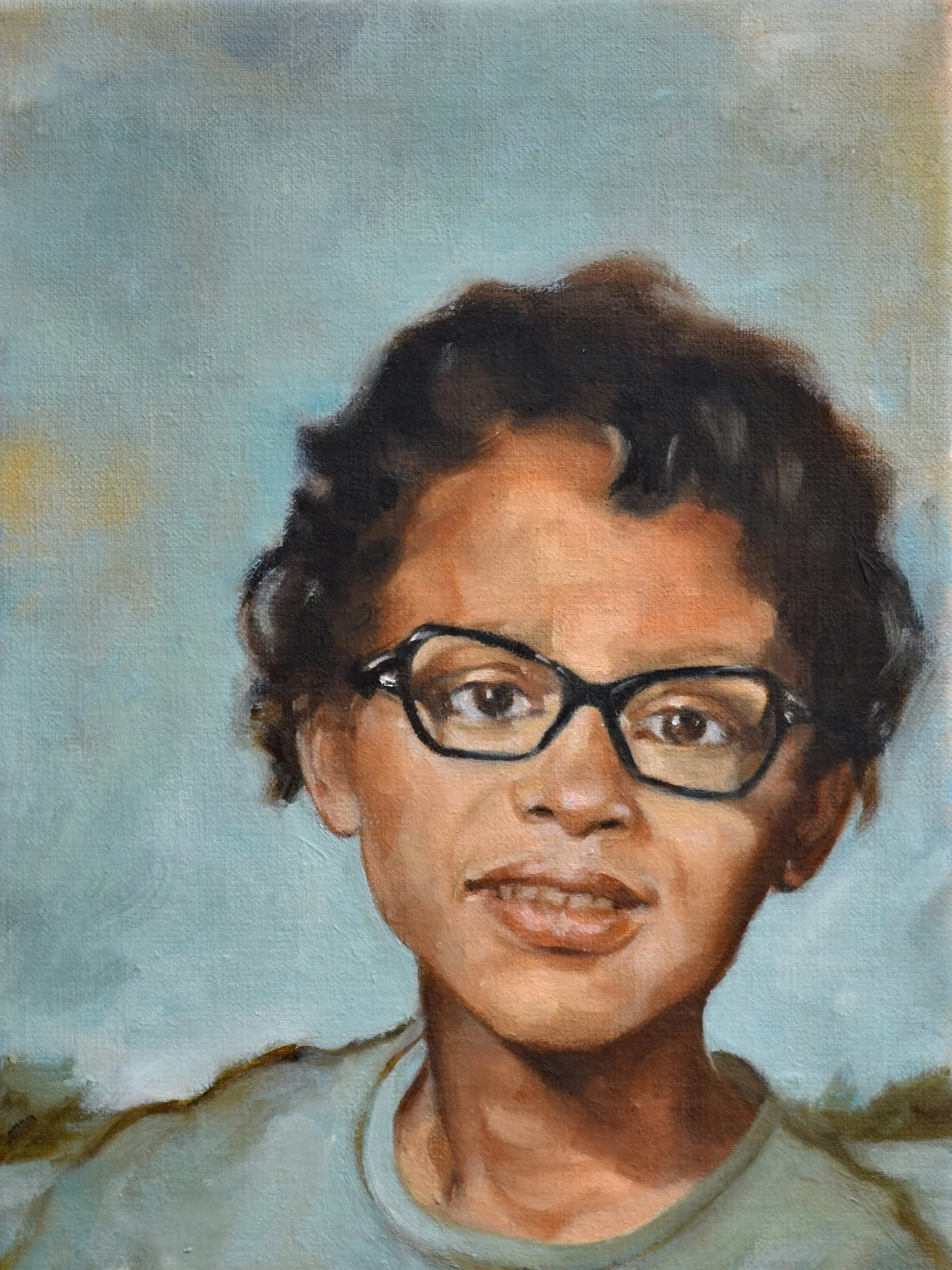 "Claudette Colvin", oil on linen, 12 x 9 inches