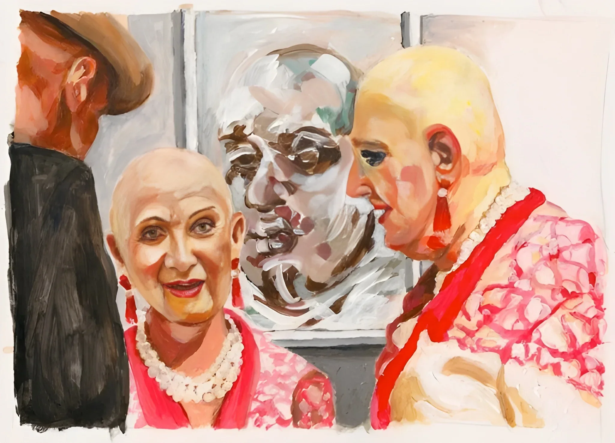 "Bald", 2014, acrylic on mylar, 8.5 x 11 inches