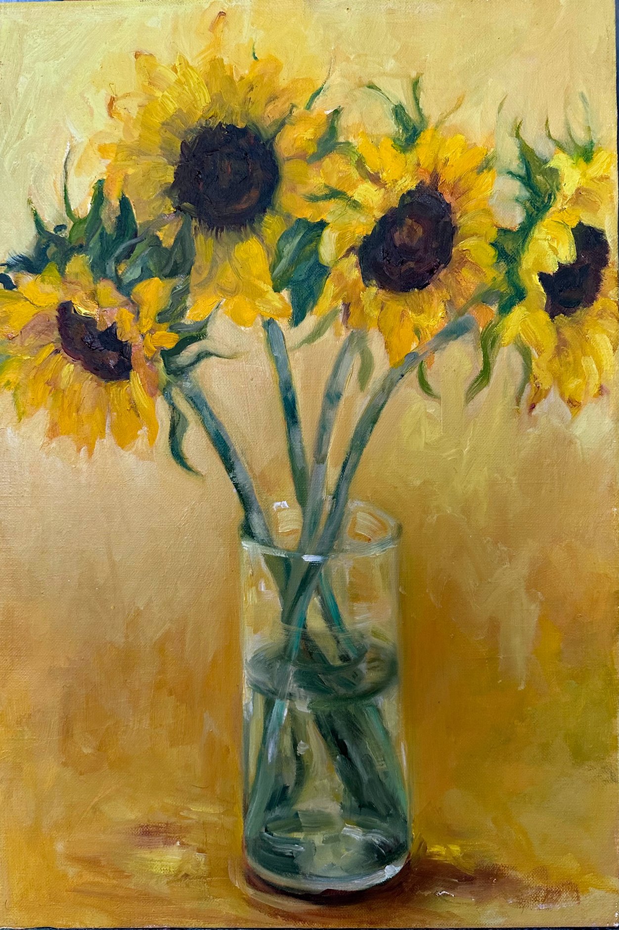  Tournesols , oil on canvas, 9 x 12 inches