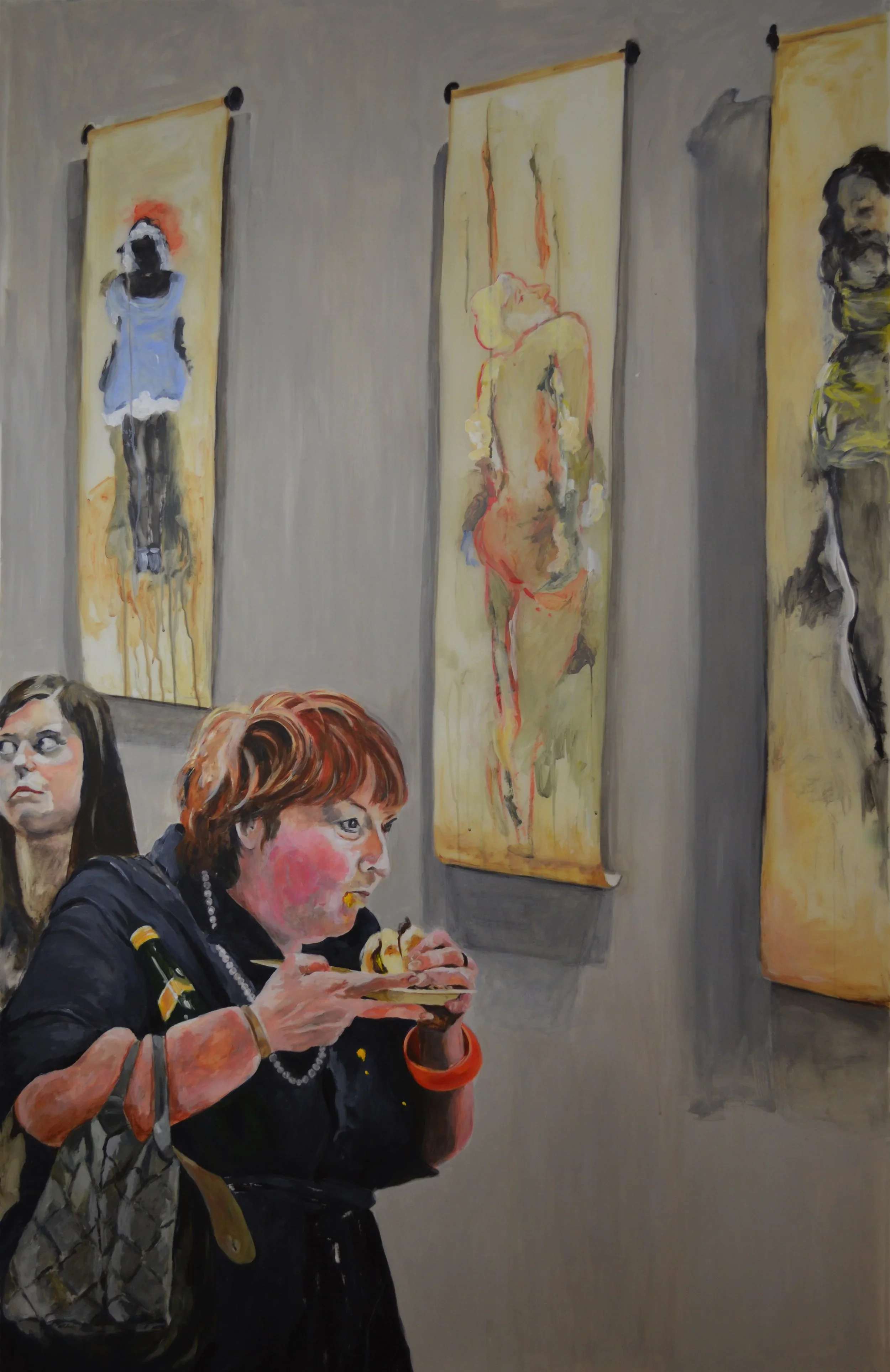 "Five Women", 2014, acrylic on mylar, 72 x 42 inches