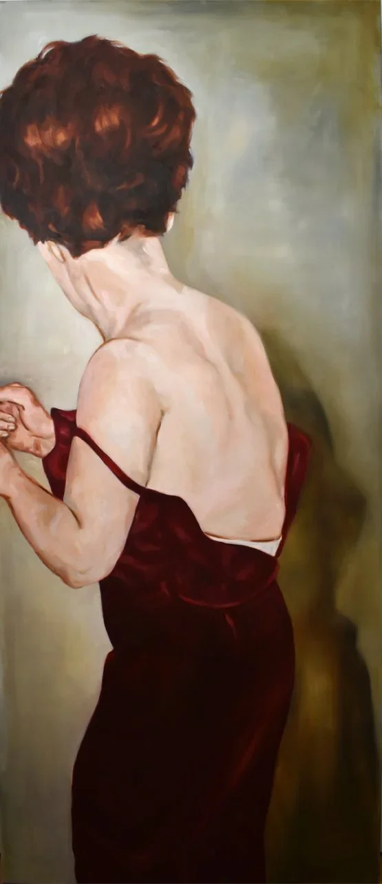 "Mom 1966", oil on linen, 72 x 30 inches