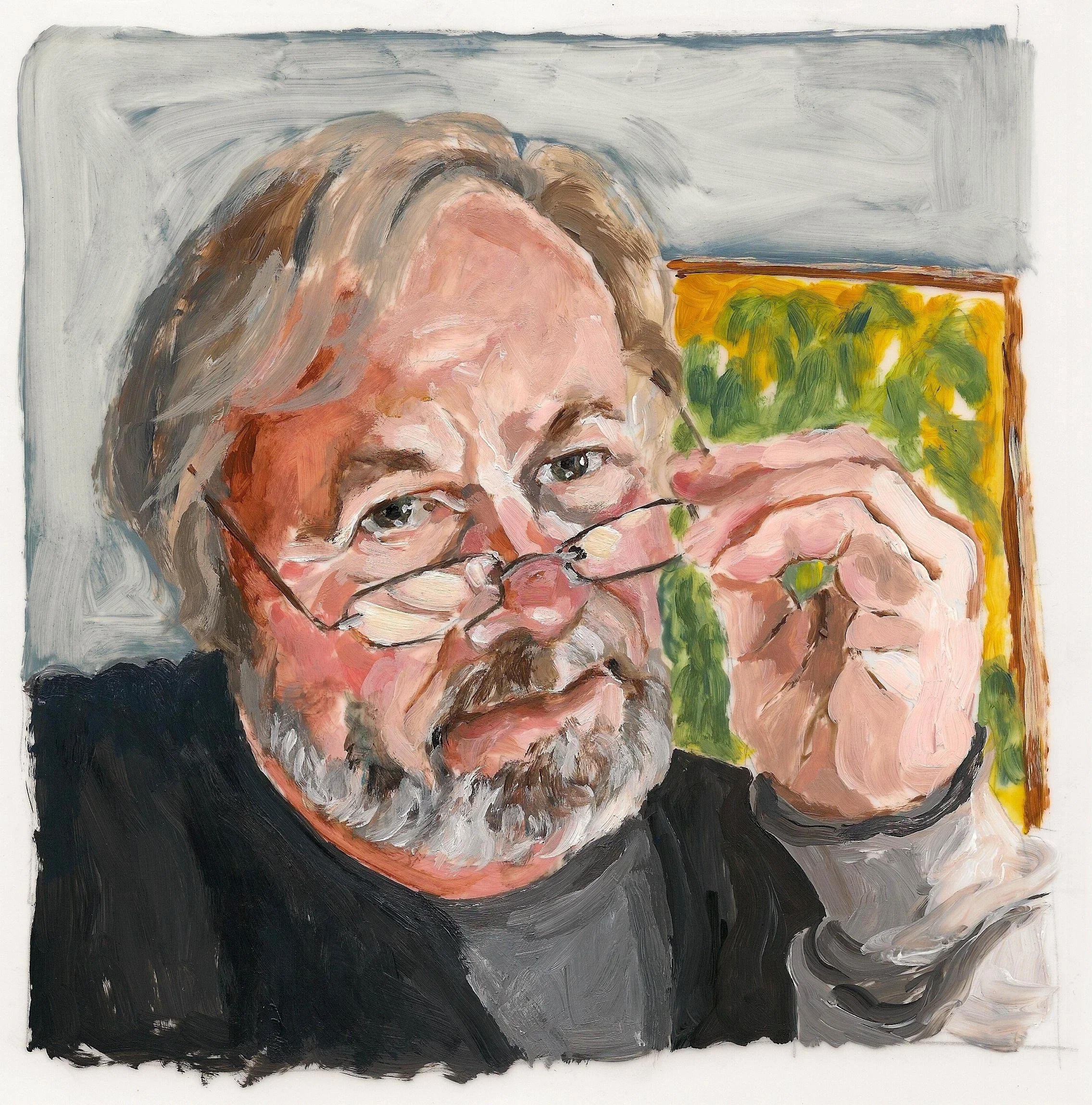 "Peter Wood", acrylic on mylar, 11 x 8.5 inches