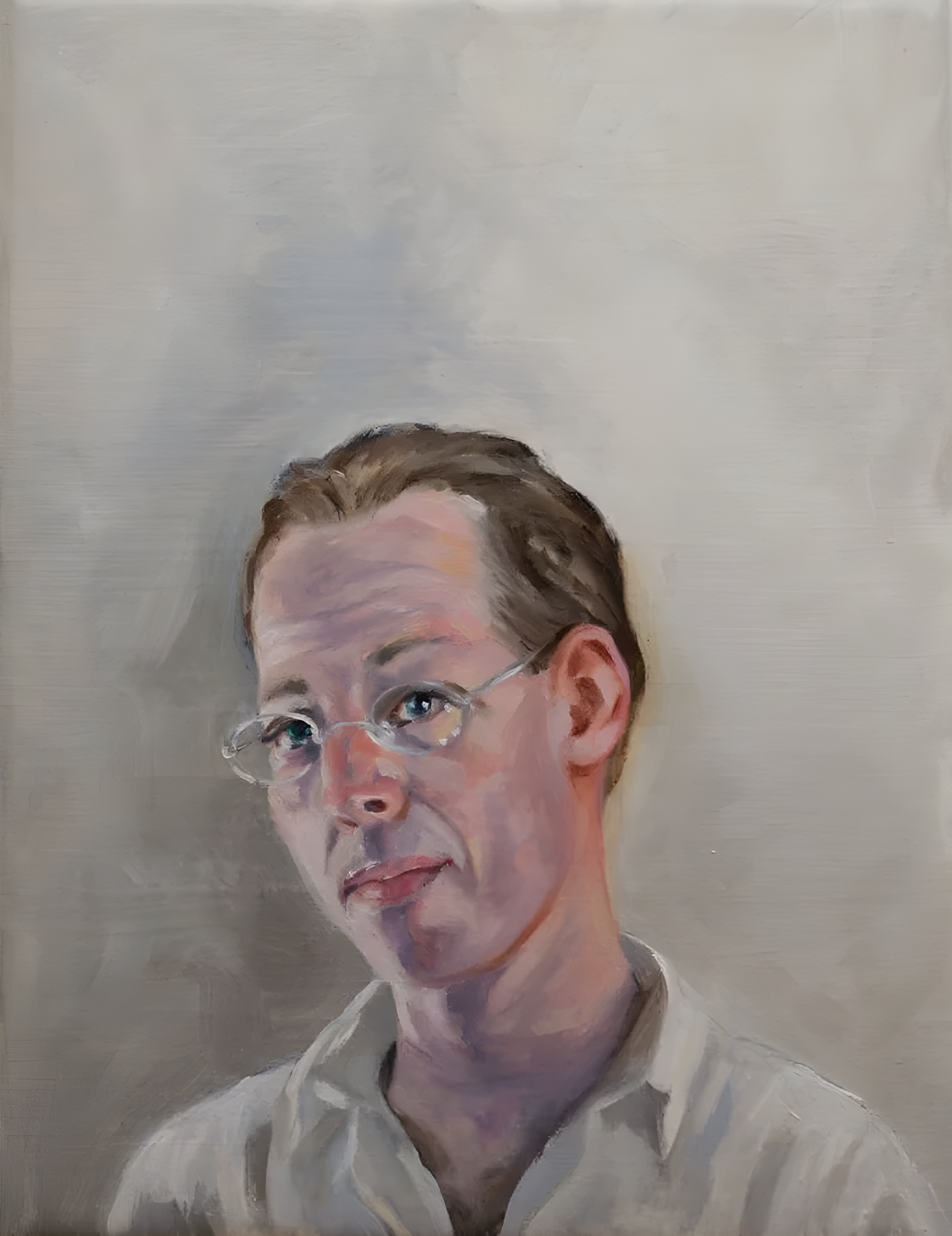 "Dr. Paul Farmer", 2018, oil on linen, 12 x 9 inches