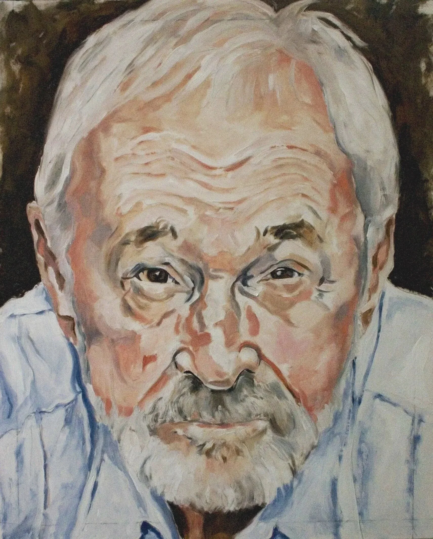 "Norman Jewison", acrylic on mylar on wood panel, 32 x 26 inches