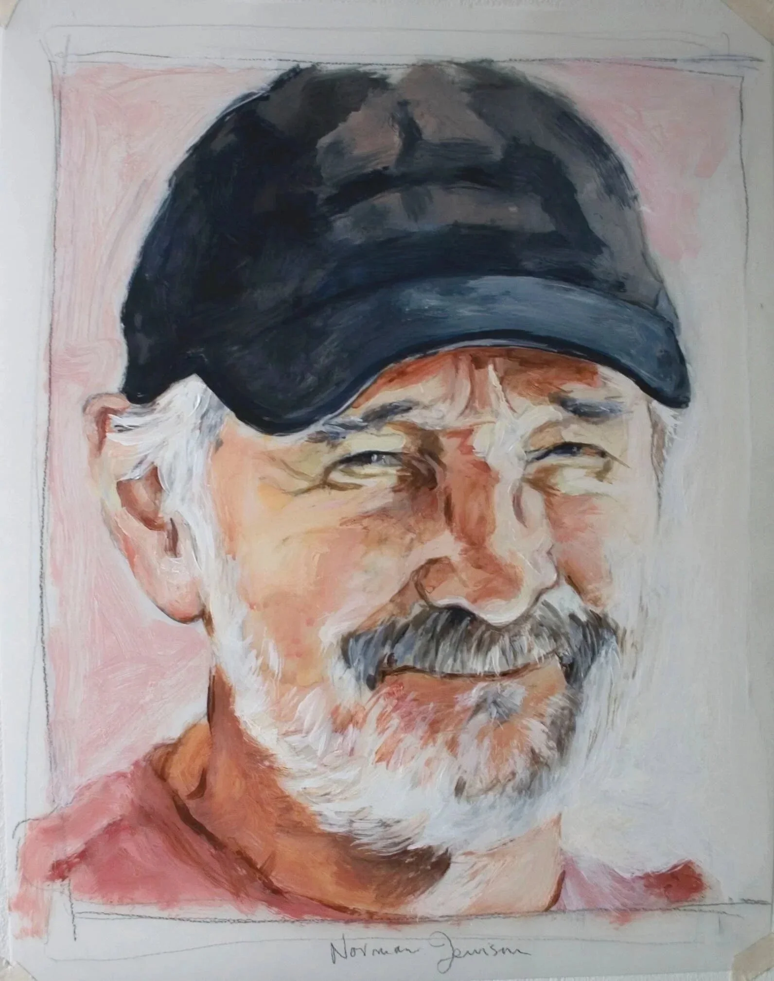 "Norman Jewison", acrylic on mylar, 8.5 x 11 inches