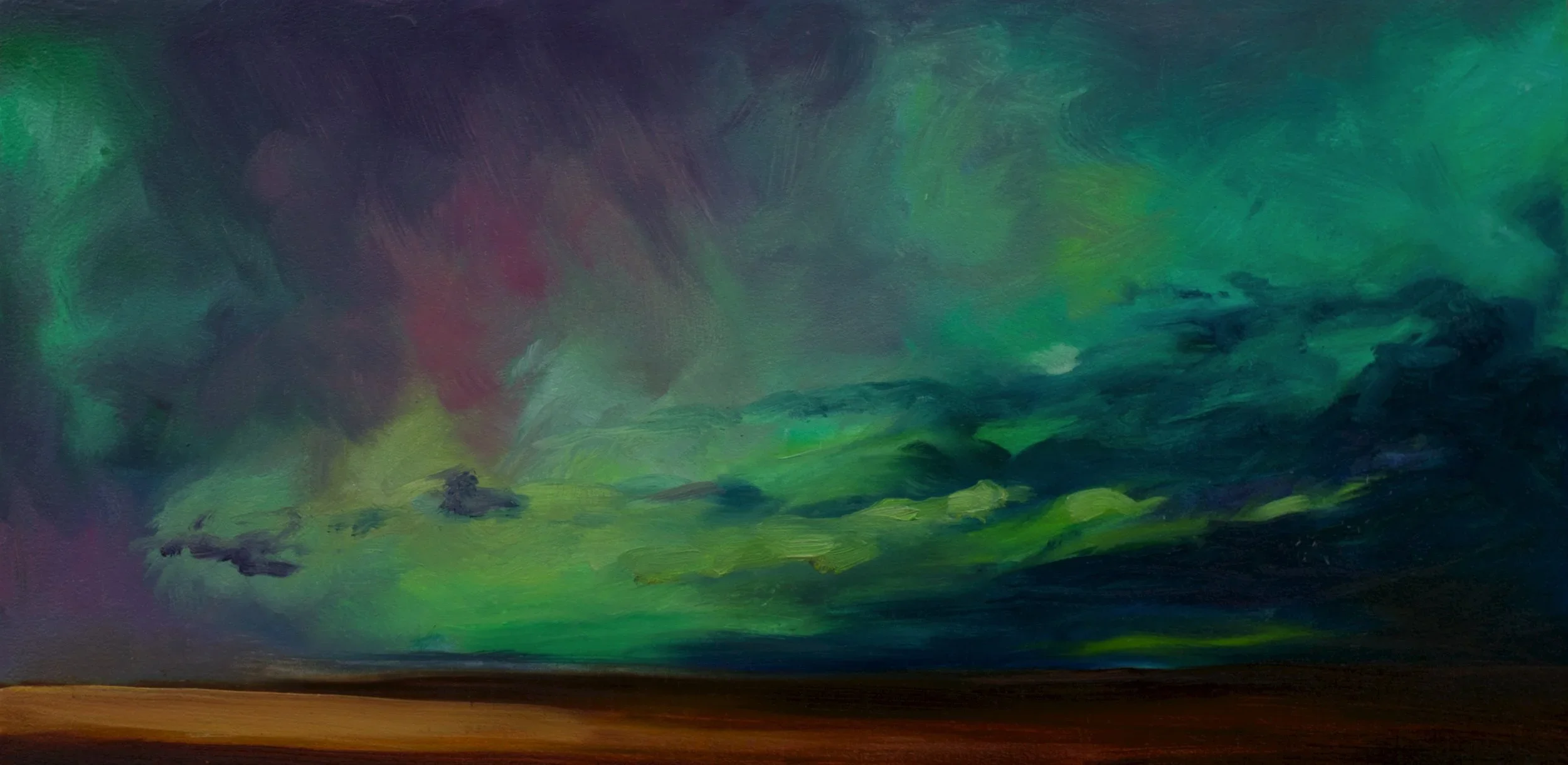 "Prairie Sky 3", 2016, oil on canvas, 6 x 12 inches