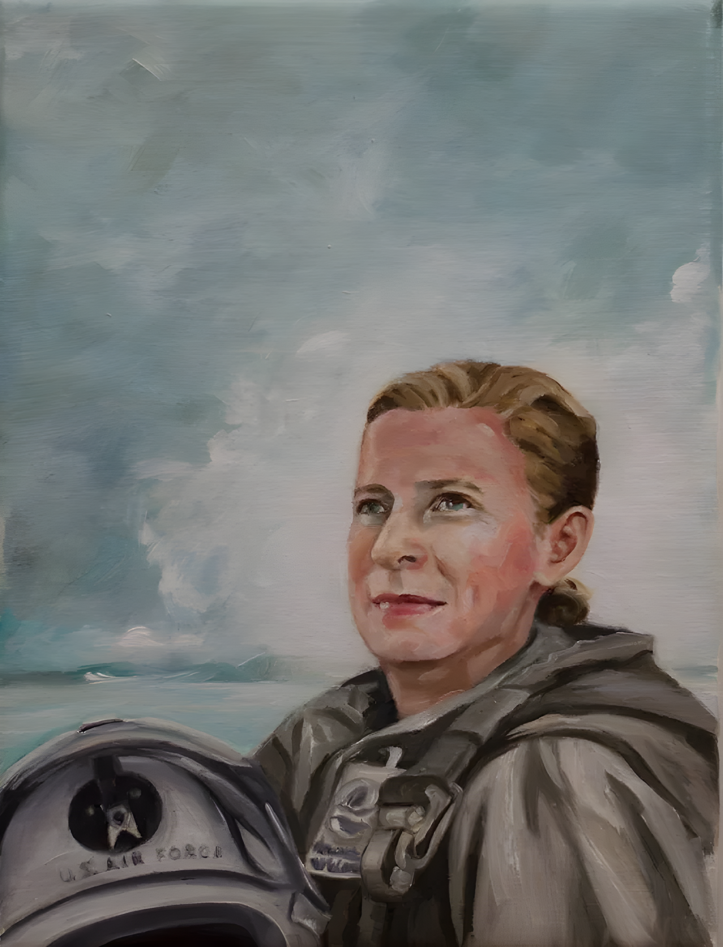 "Jerrie Cobb", 2018, oil on linen, 12 x 9 inches