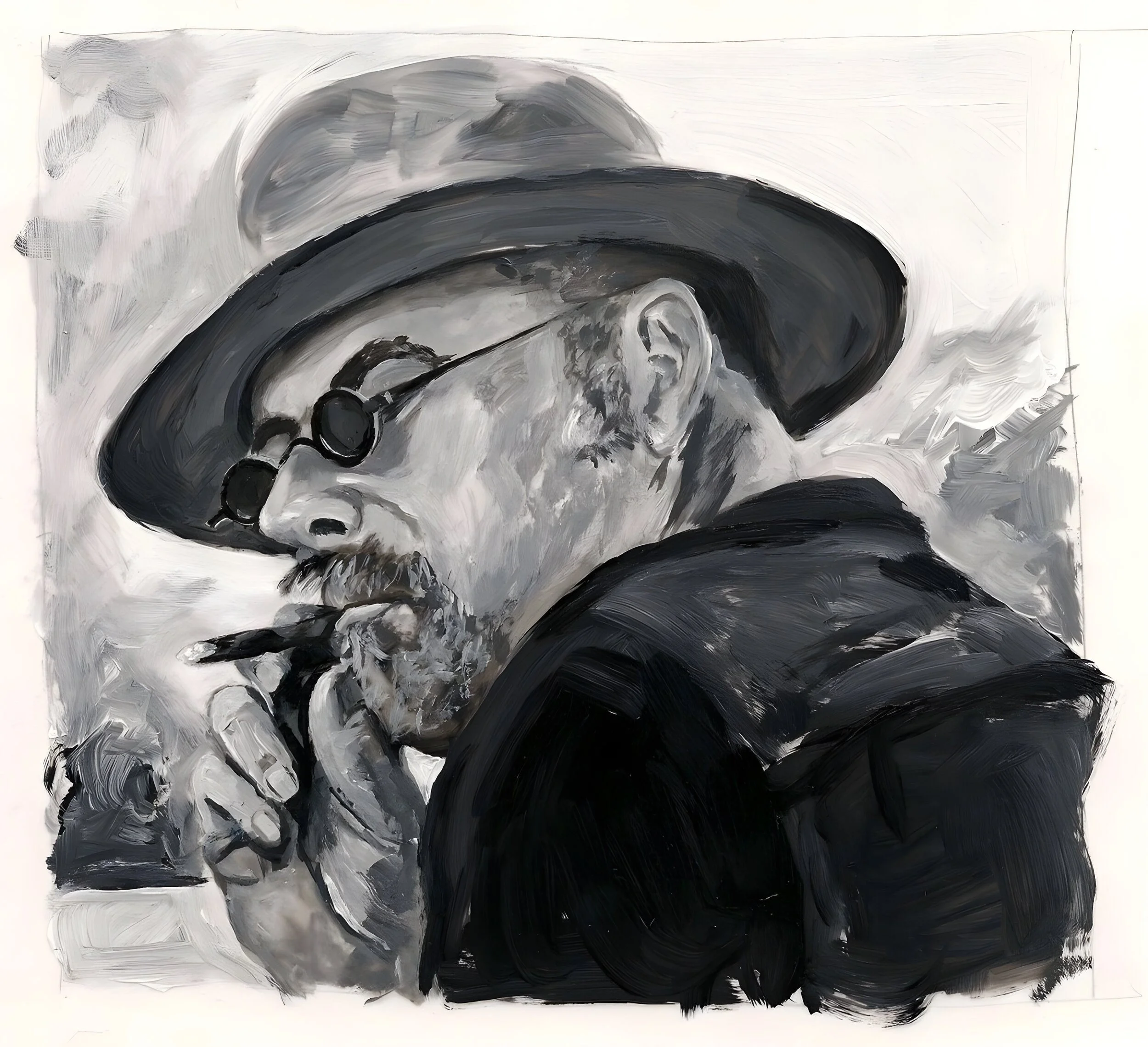 "Lawrence Kunarsky", 2011, acrylic on mylar, 11 x 8.5 inches