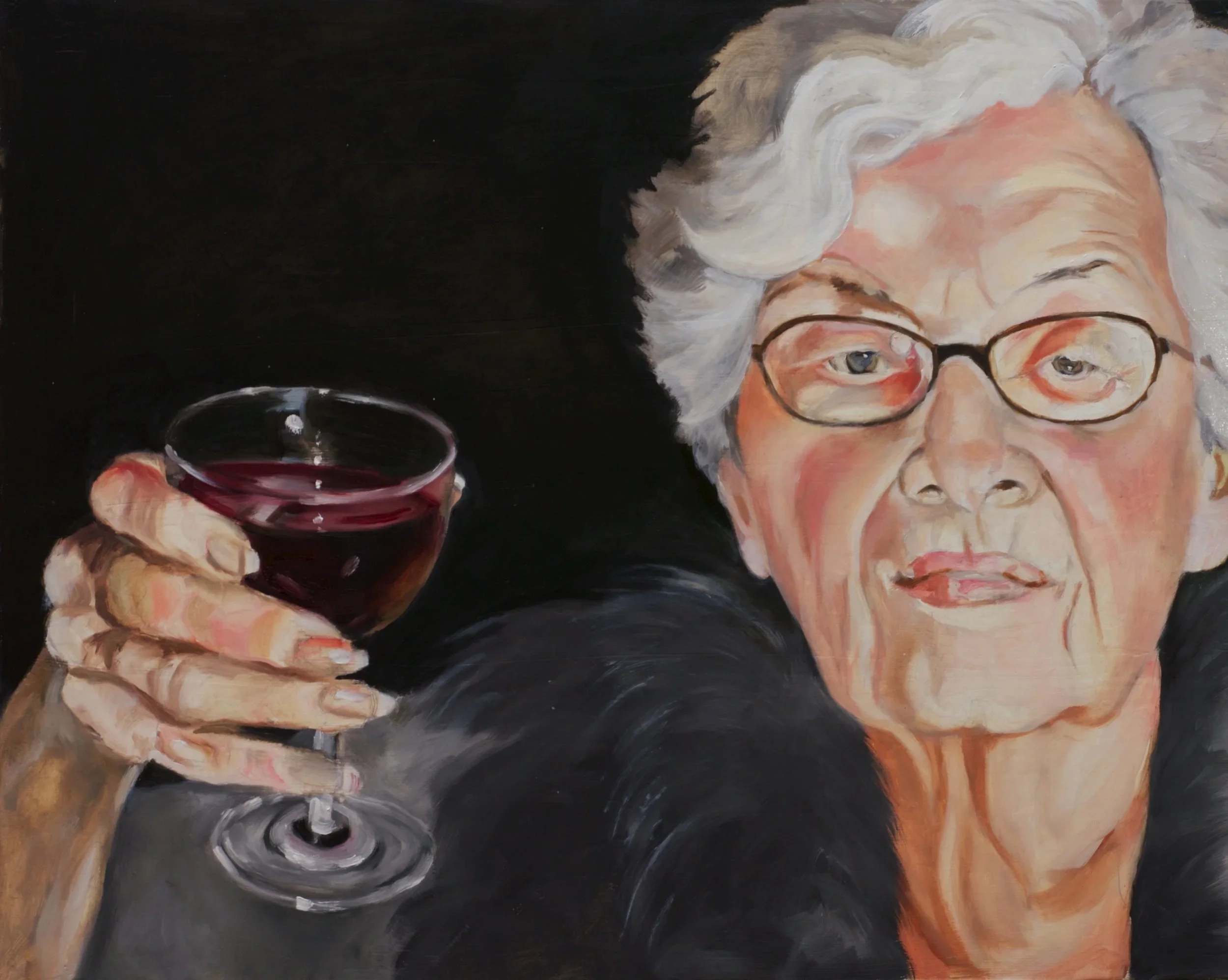 "Mom", acrylic on mylar, 11 x 8.5 inches