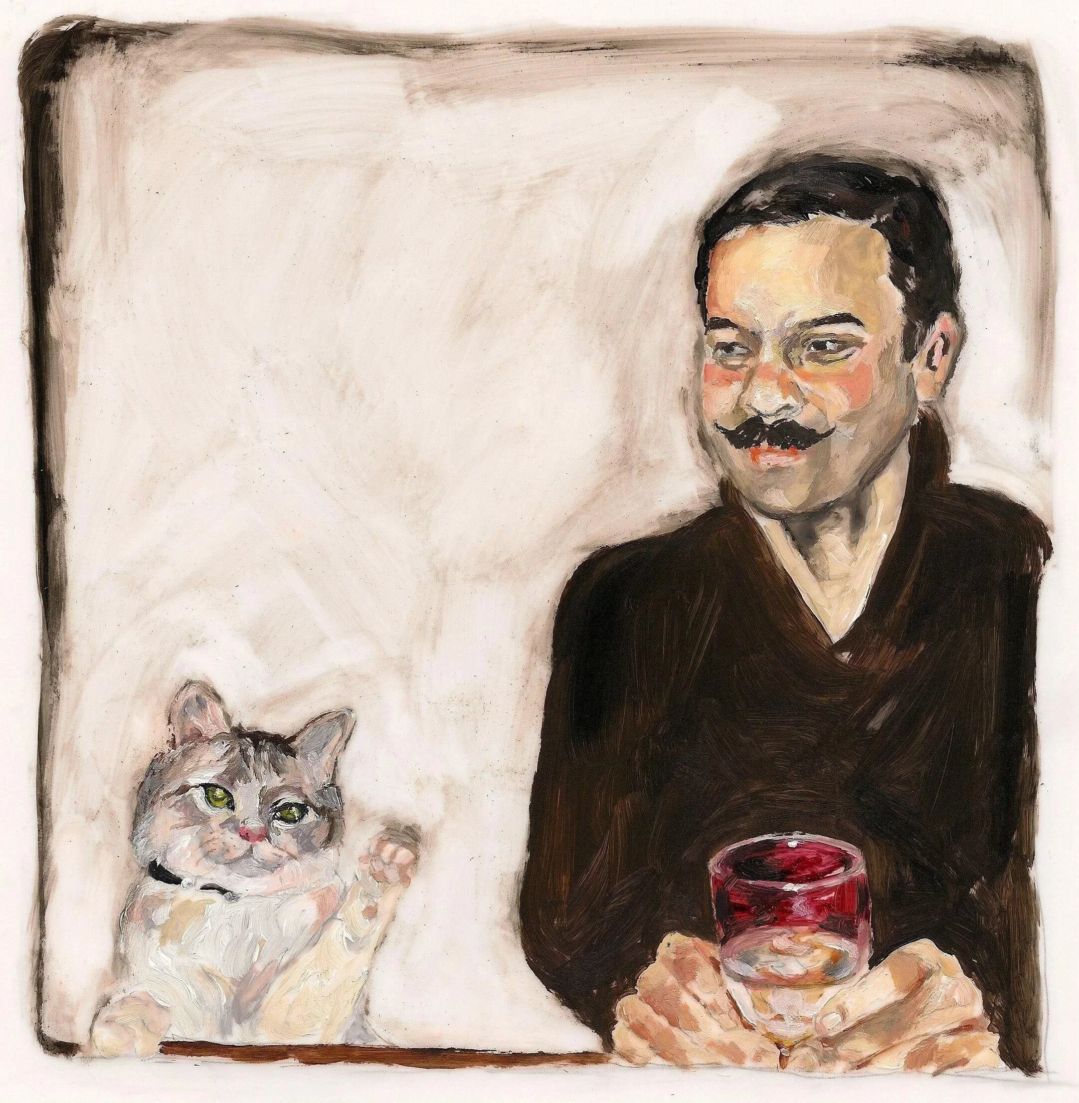 "John Sasaki", acrylic on mylar, 11 x 8.5 inches