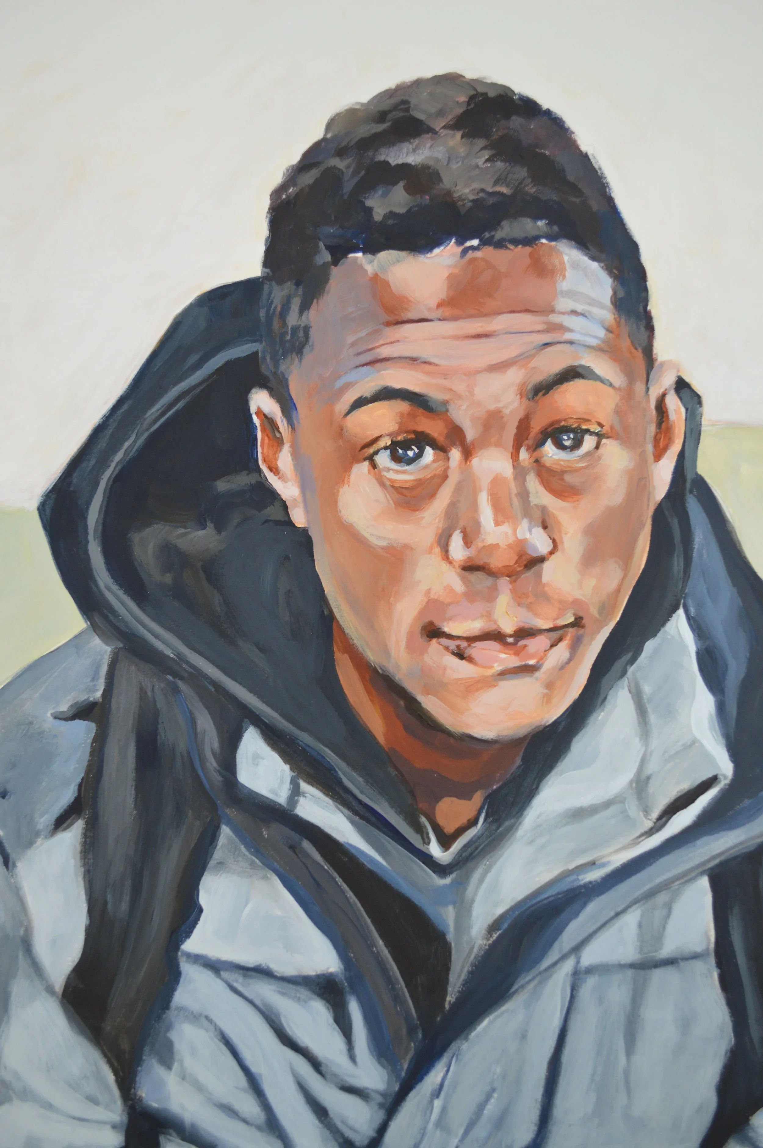 "Once Were Warriors, (detail)", acrylic on paper, 50 x 70 inches