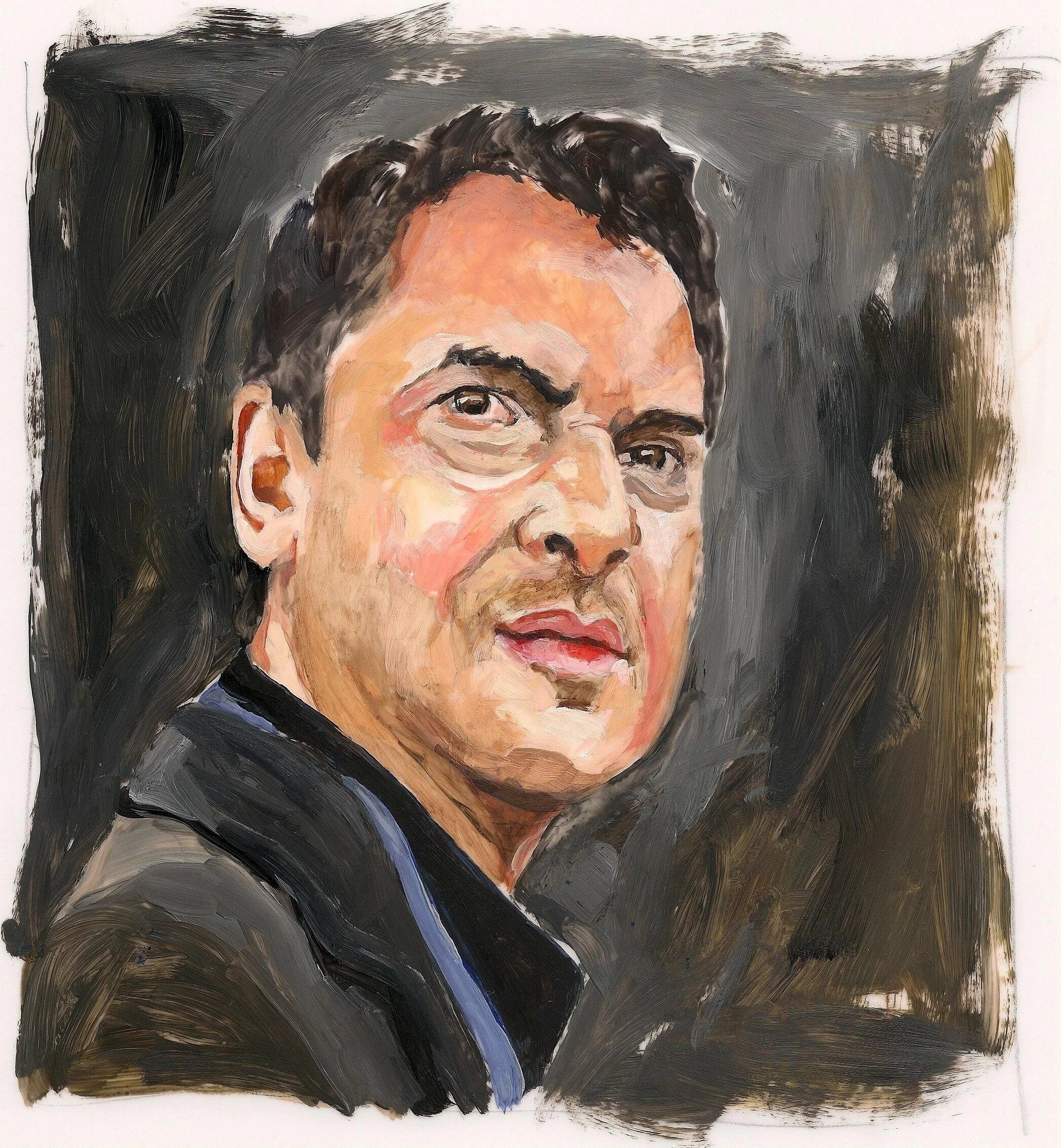 "George Pimental", 2011, acrylic on mylar, 11 x 8.5 inches