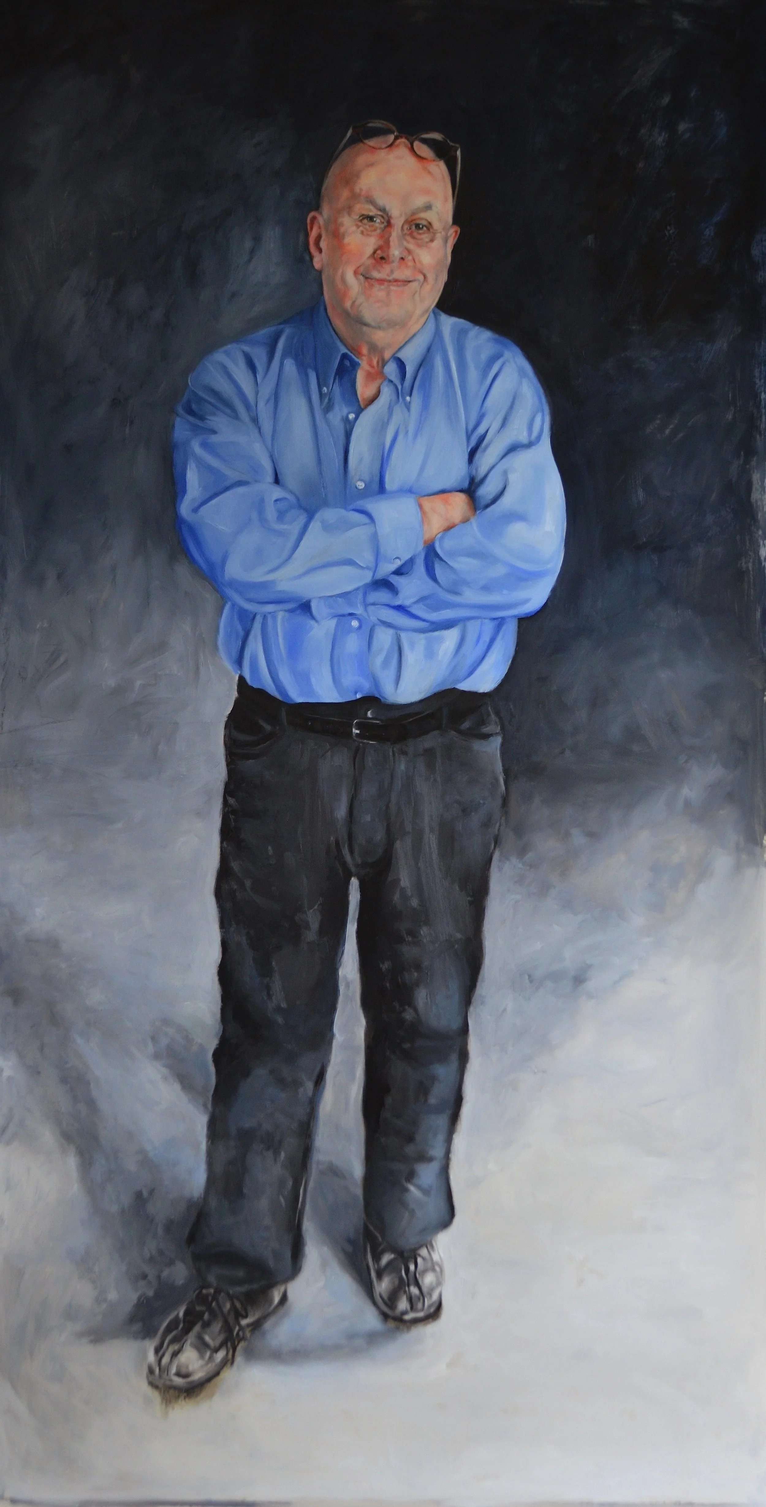 "Charlie Pachter", oil on mylar, 66 x 36 inches