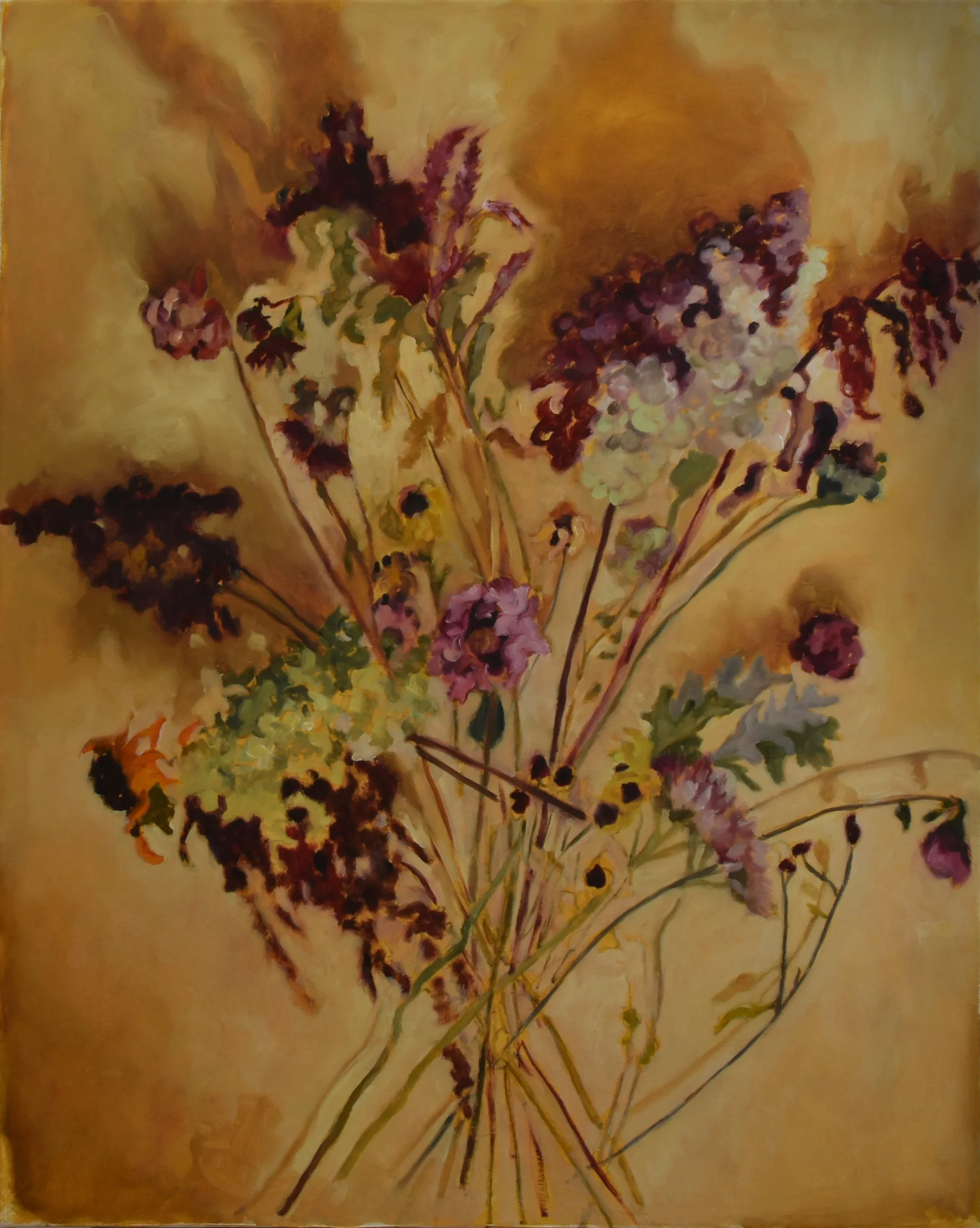 "Les Fleurs de Mariage", oil on canvasl, 9 x 12 inches