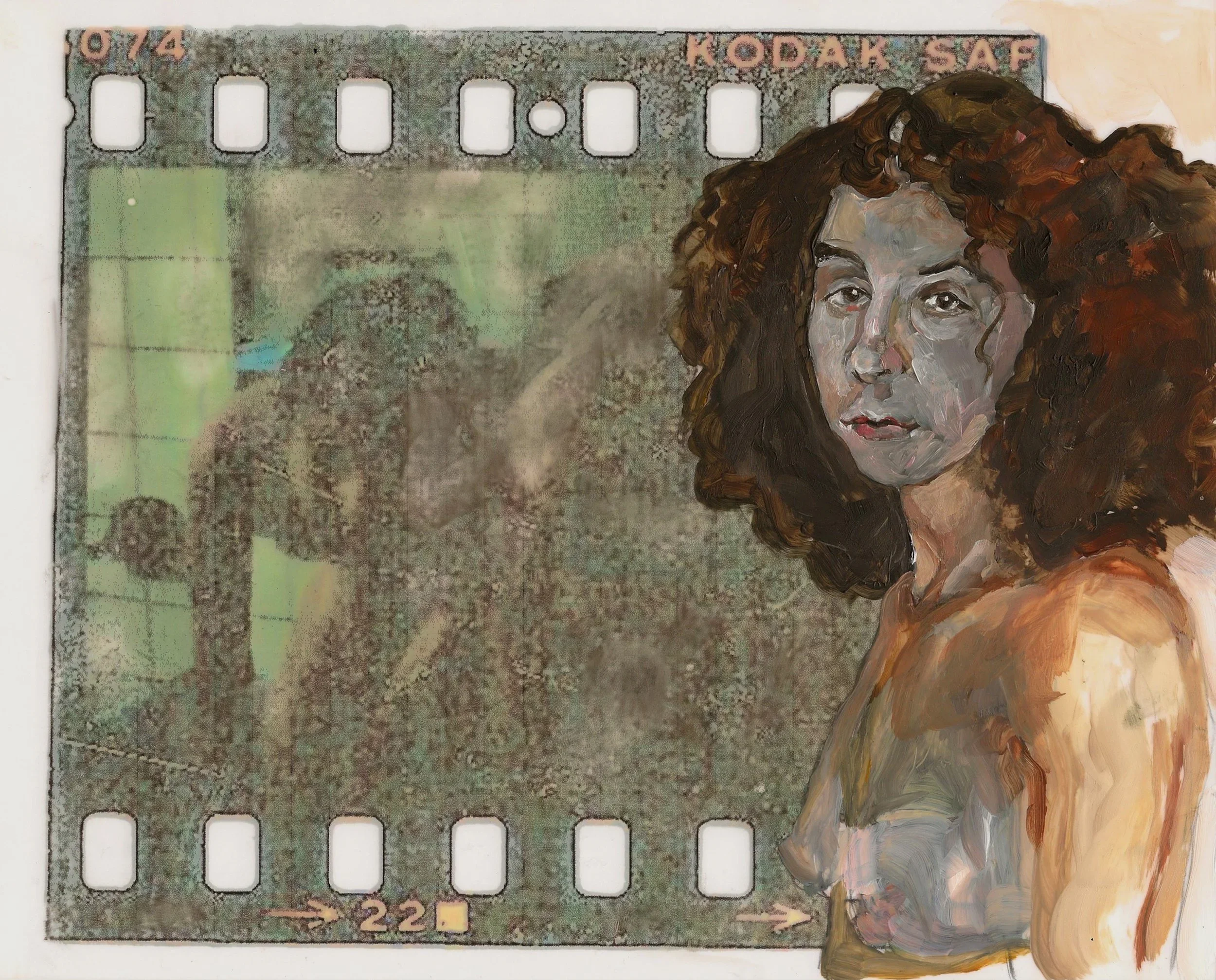 "Faye in Paris", inkjet and acrylic on mylar, 8.5 x 11 inches