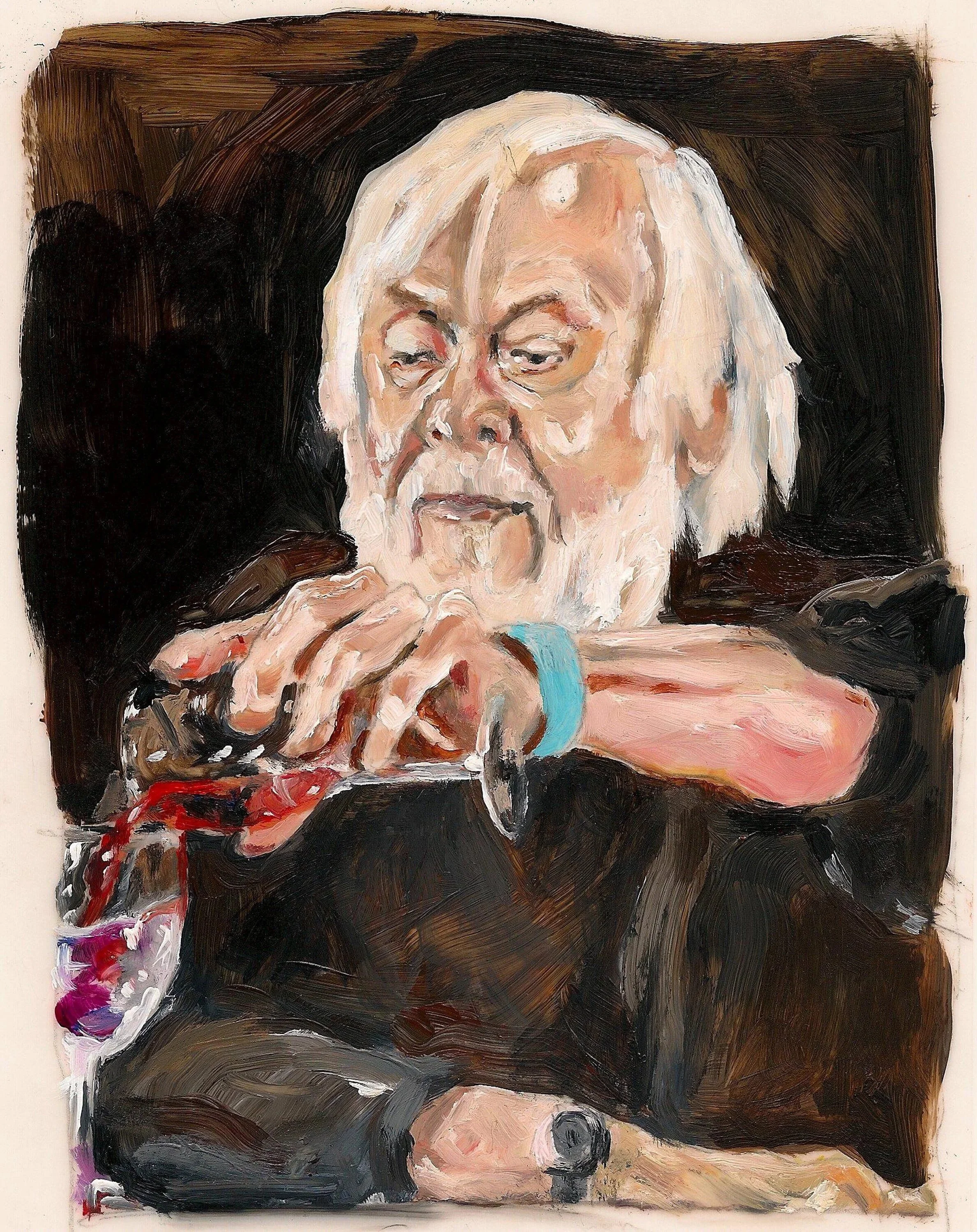 "John Baldessari", 2011, acrylic on mylar, 11 x 8.5 inches﻿