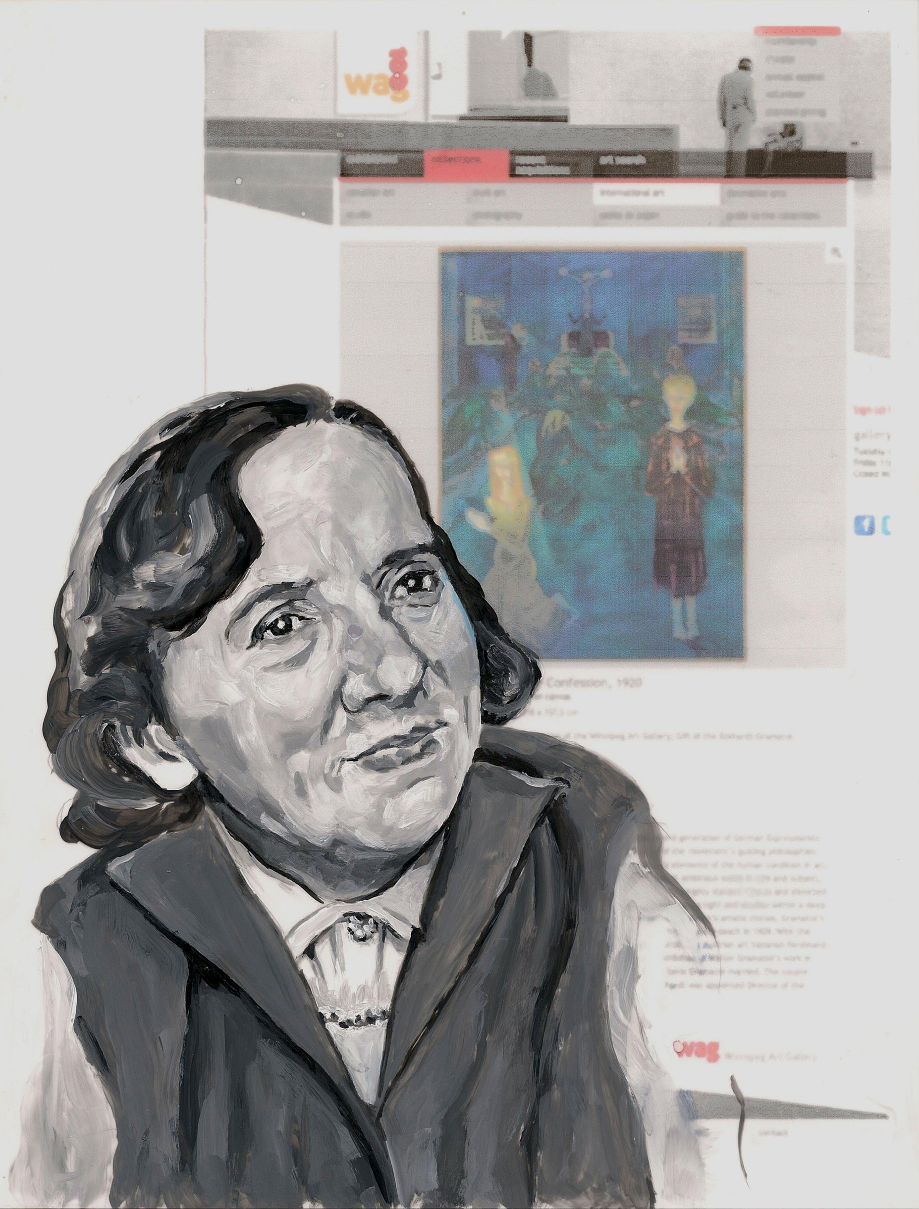  Sophie Eckhardt Grammate , 2016, acrylic on inkjet on mylar, 11 x 8.5 inches