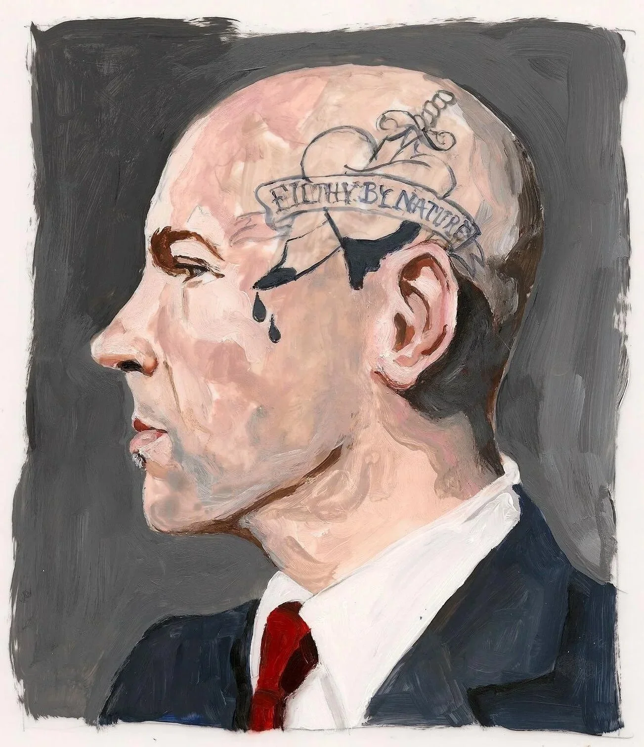 "Walter Willems", acrylic on mylar, 11 x 8.5 inches