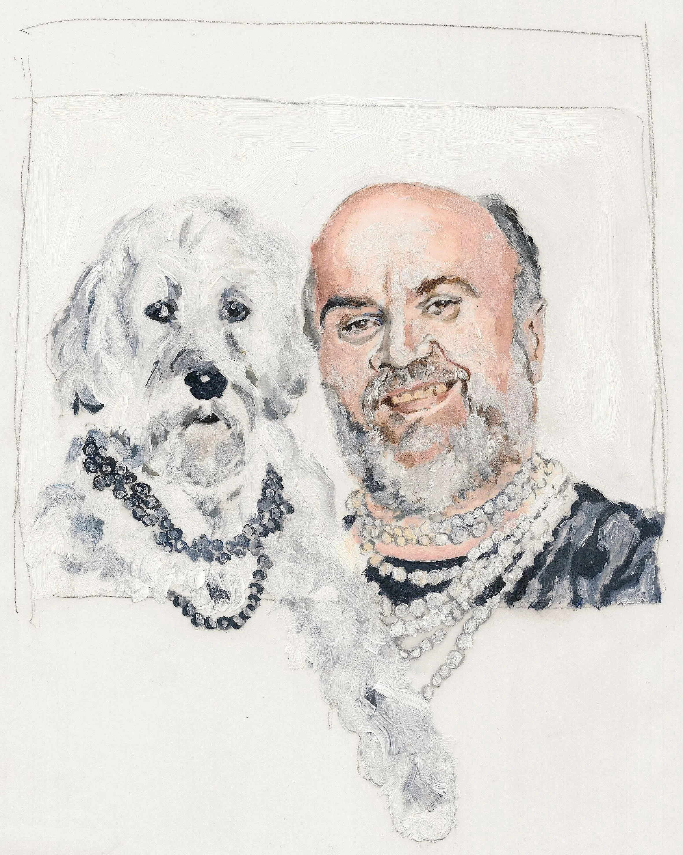 "Salah Bashir", acrylic on mylar, 11 x 8.5 inches