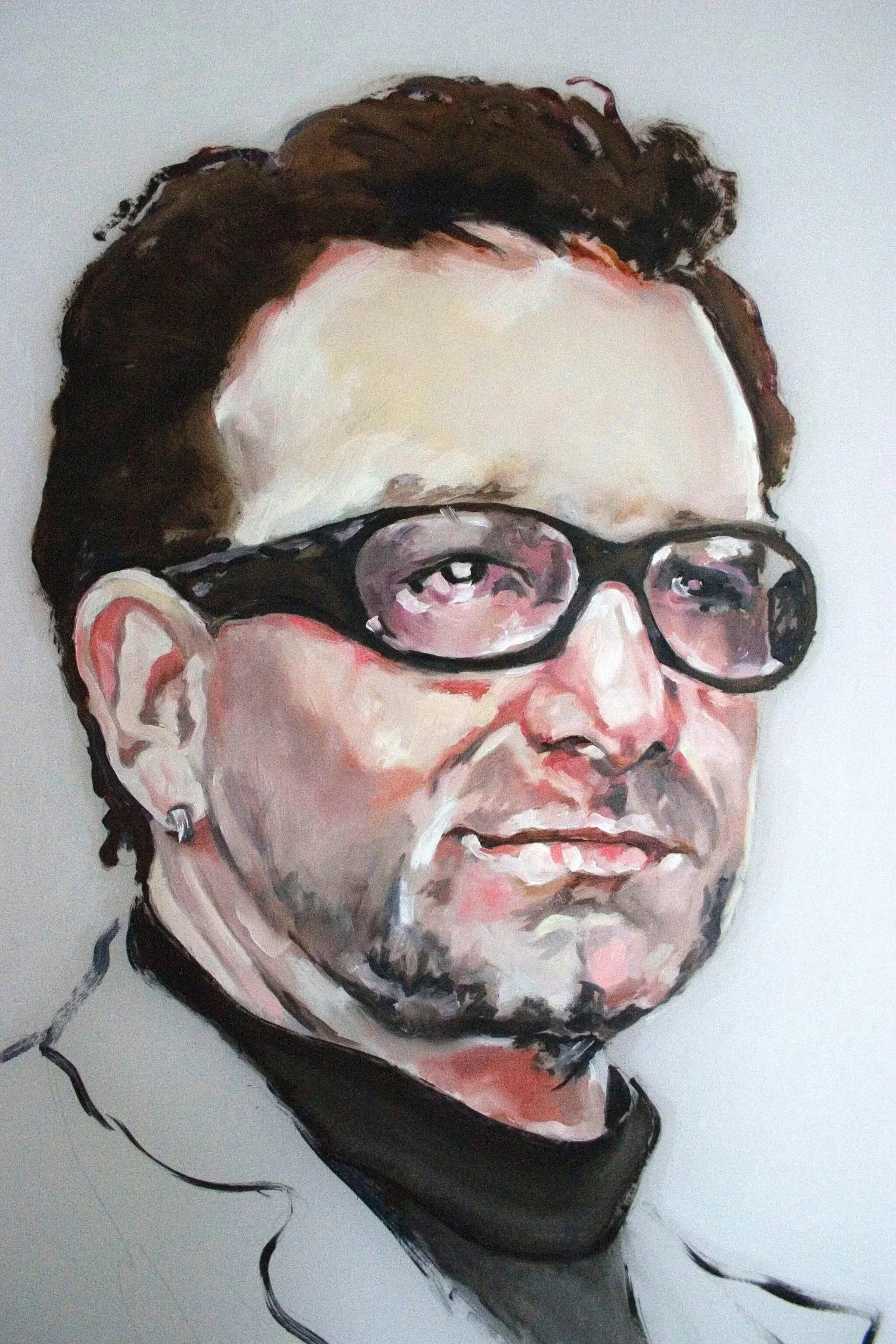 "Bono (detail)", 2011, acrylic on mylar, 80 x 42 inches