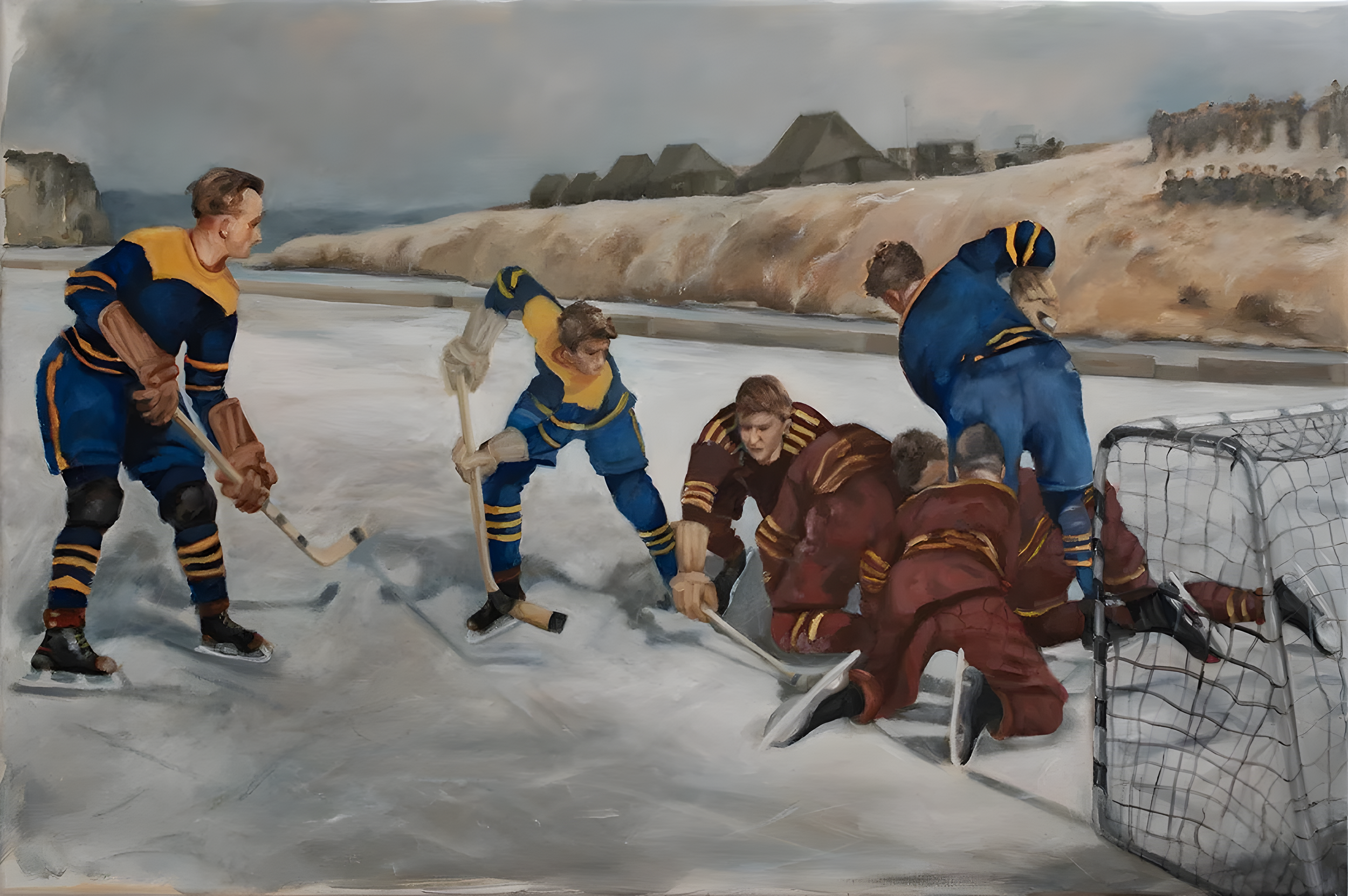  Imjin Hocket Tournament , oil on linen, 9 x 12 inches