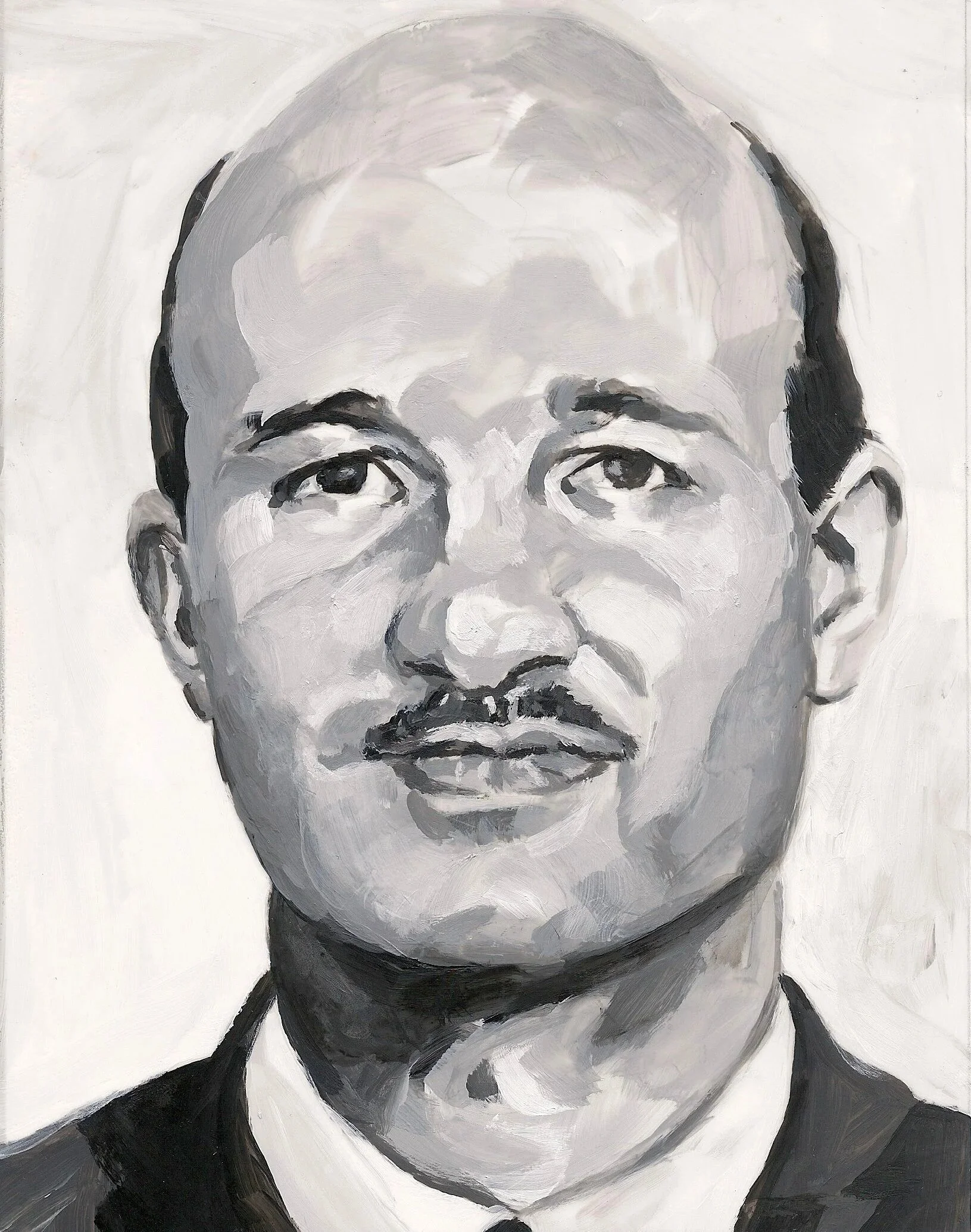 "Ken Leishman" (Flying Bandit, Thief), acrylic on mylar on wood panel, 5.5 x 7 inches