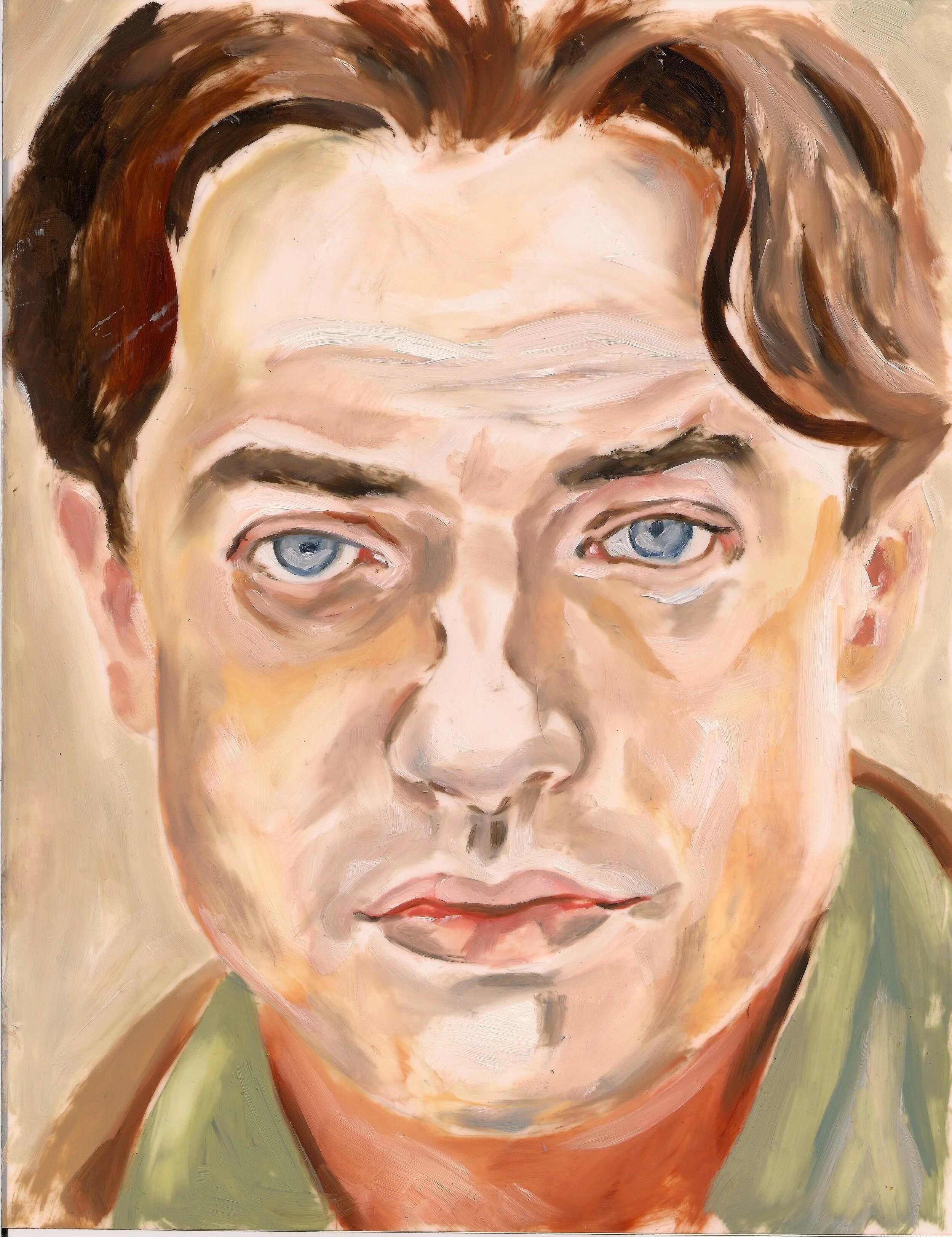 "Brendan Fraser", acrylic on mylar on wood panel, 10 x 8 inches