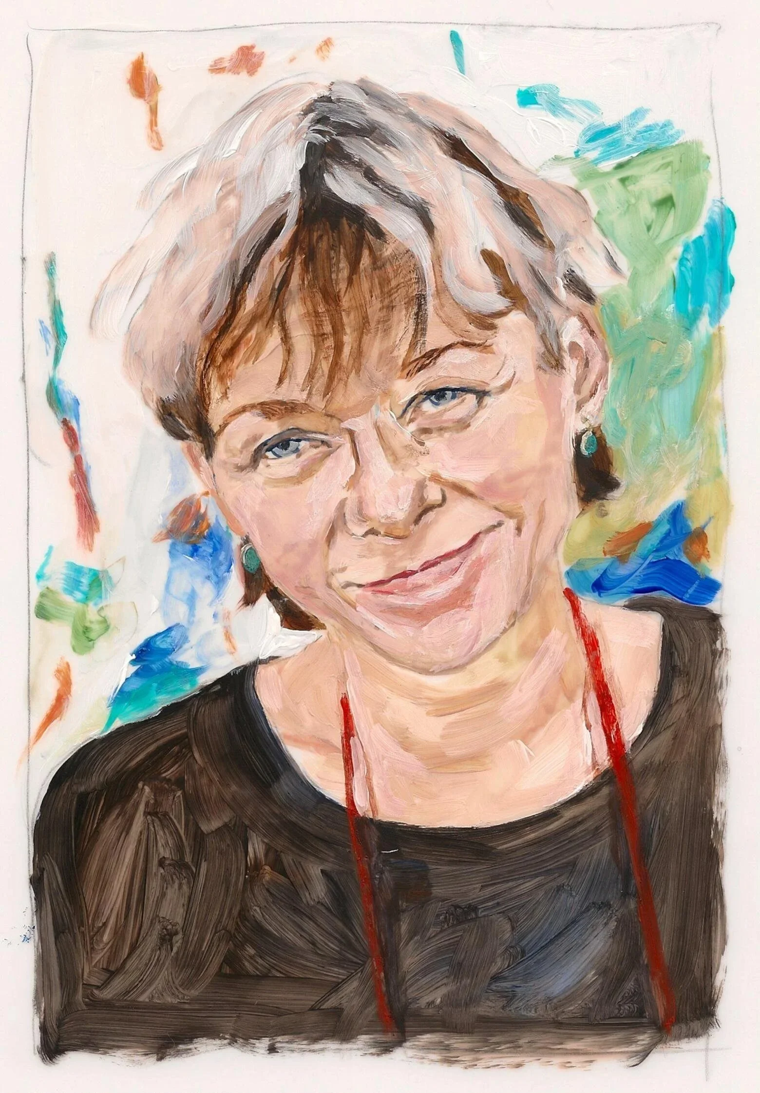 "Katherine Bemrose", acrylic on mylar, 11 x 8.5 inches