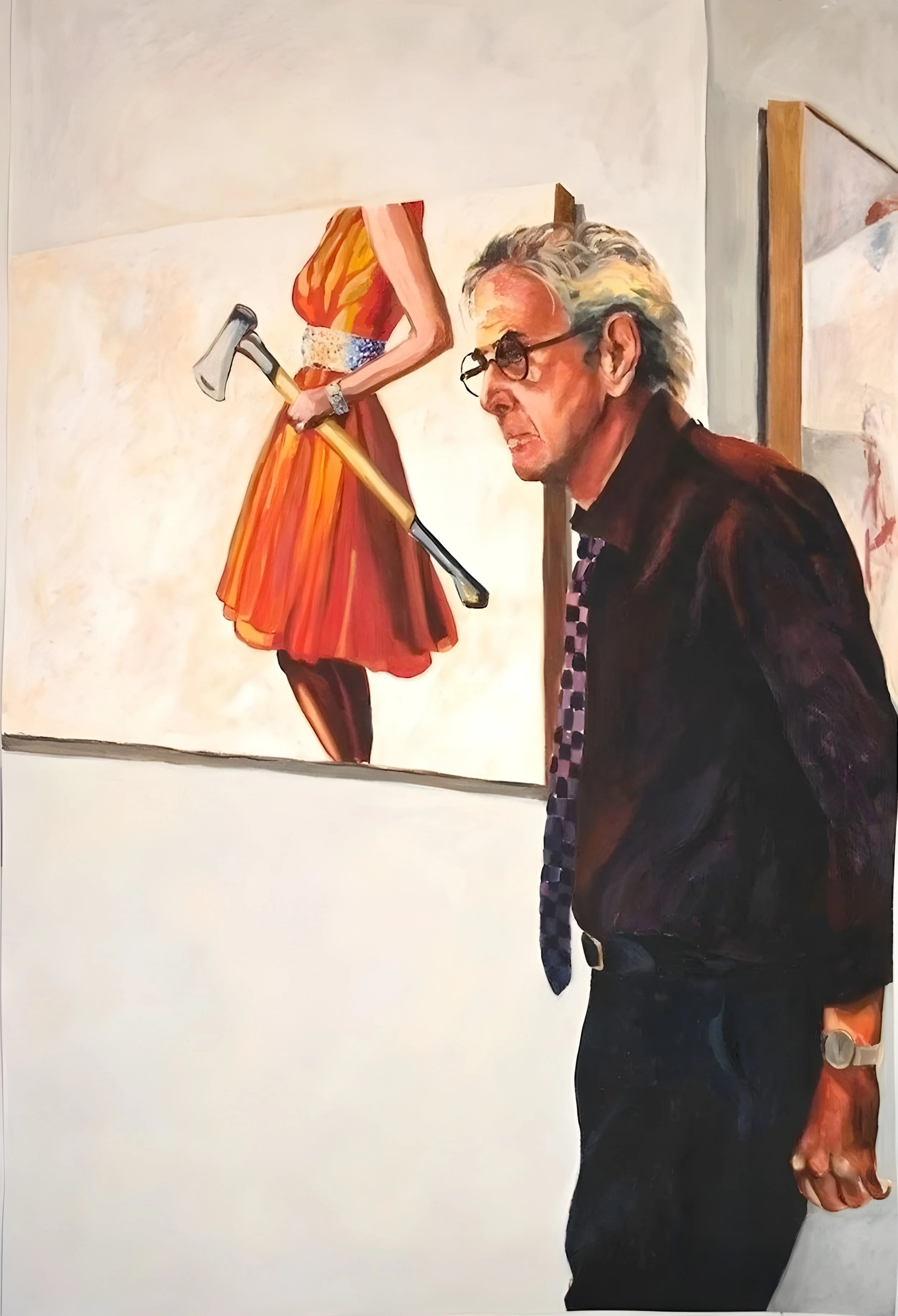  Axe , 2013, acrylic on paper, 50 x 42 inches