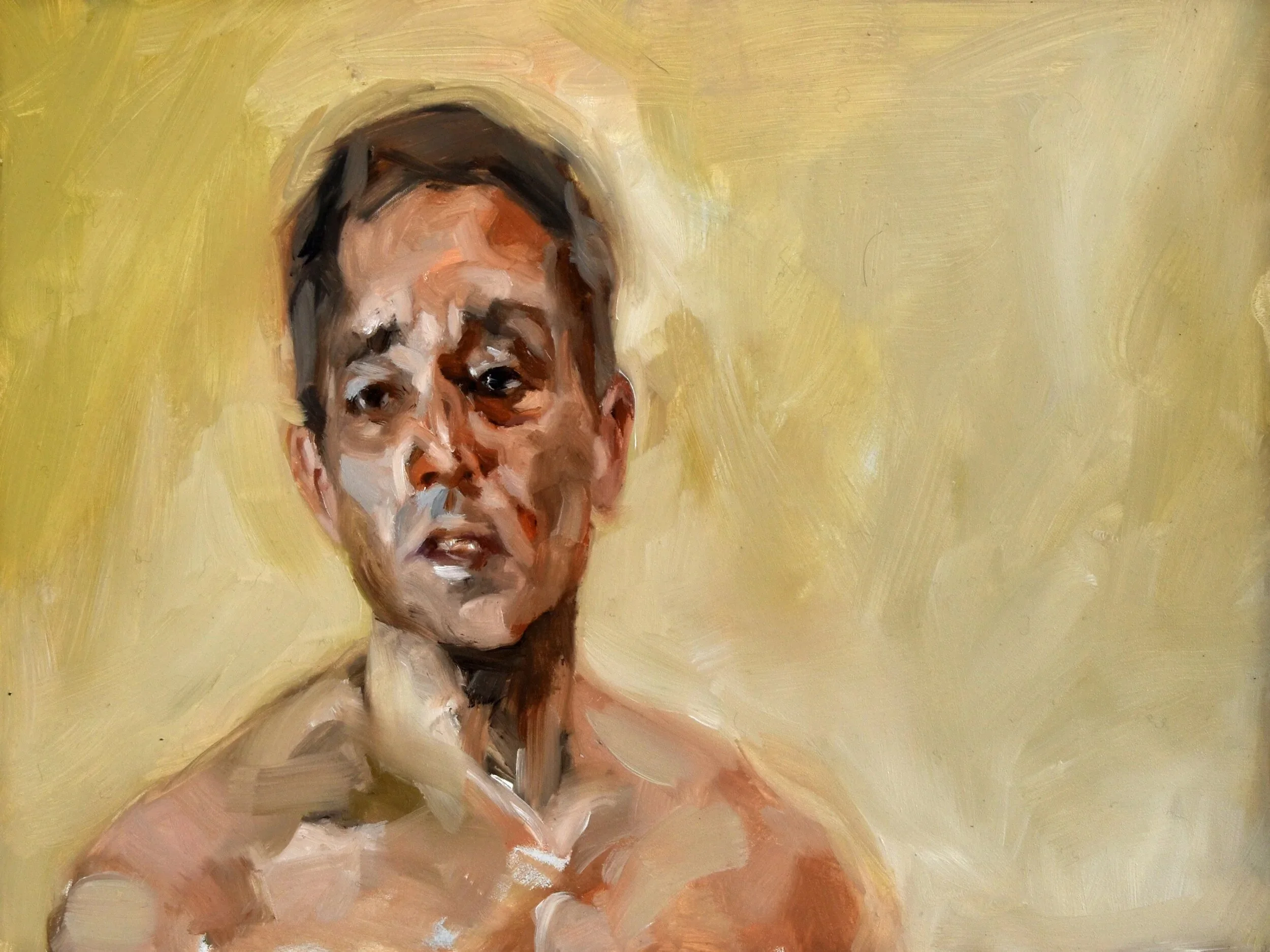 "David", oil on paper, 6 x 4 inches