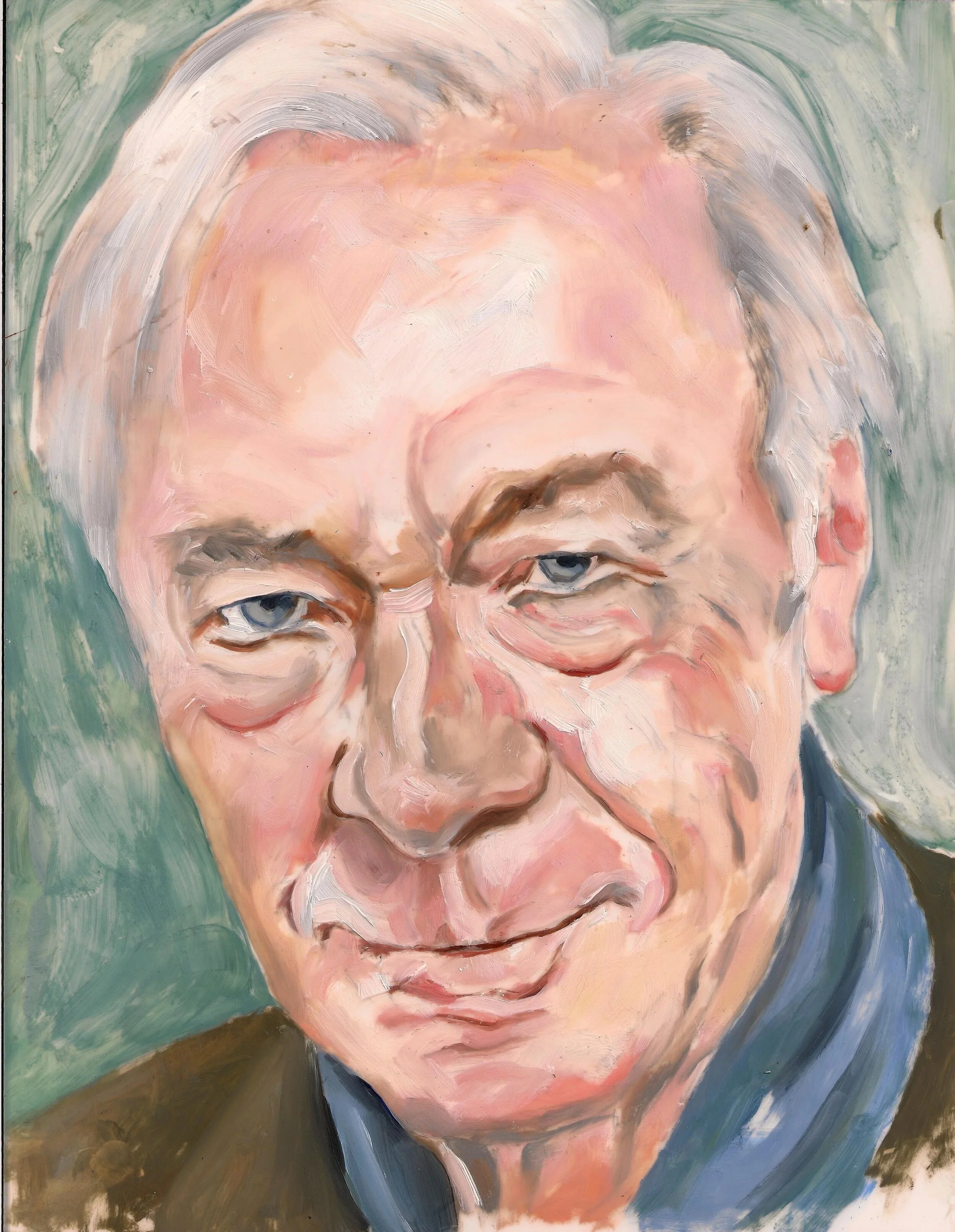 "Christopher Plummer", acrylic on mylar on wood panel, 10 x 8 inches