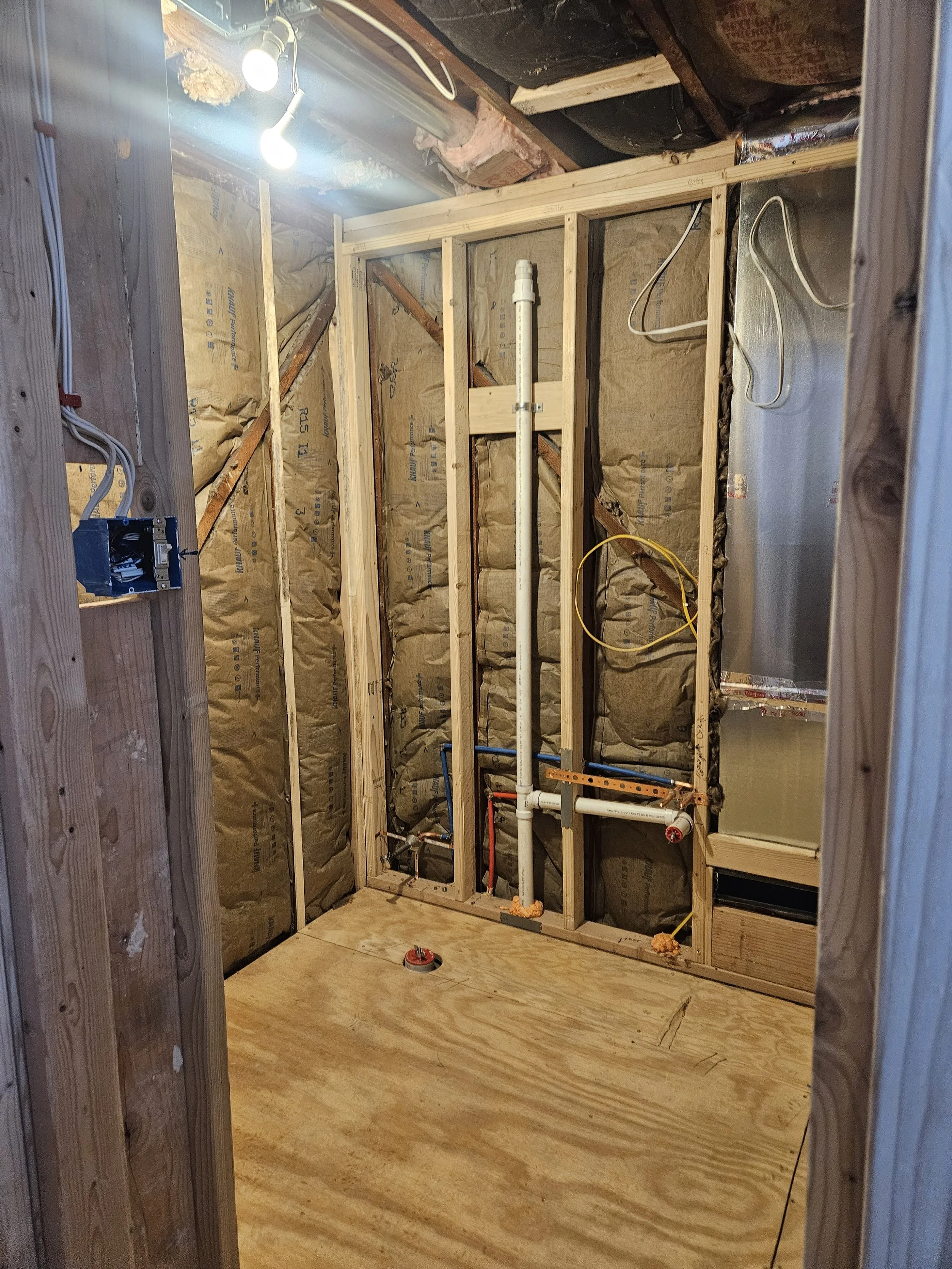 Garage conversion to a bathroom