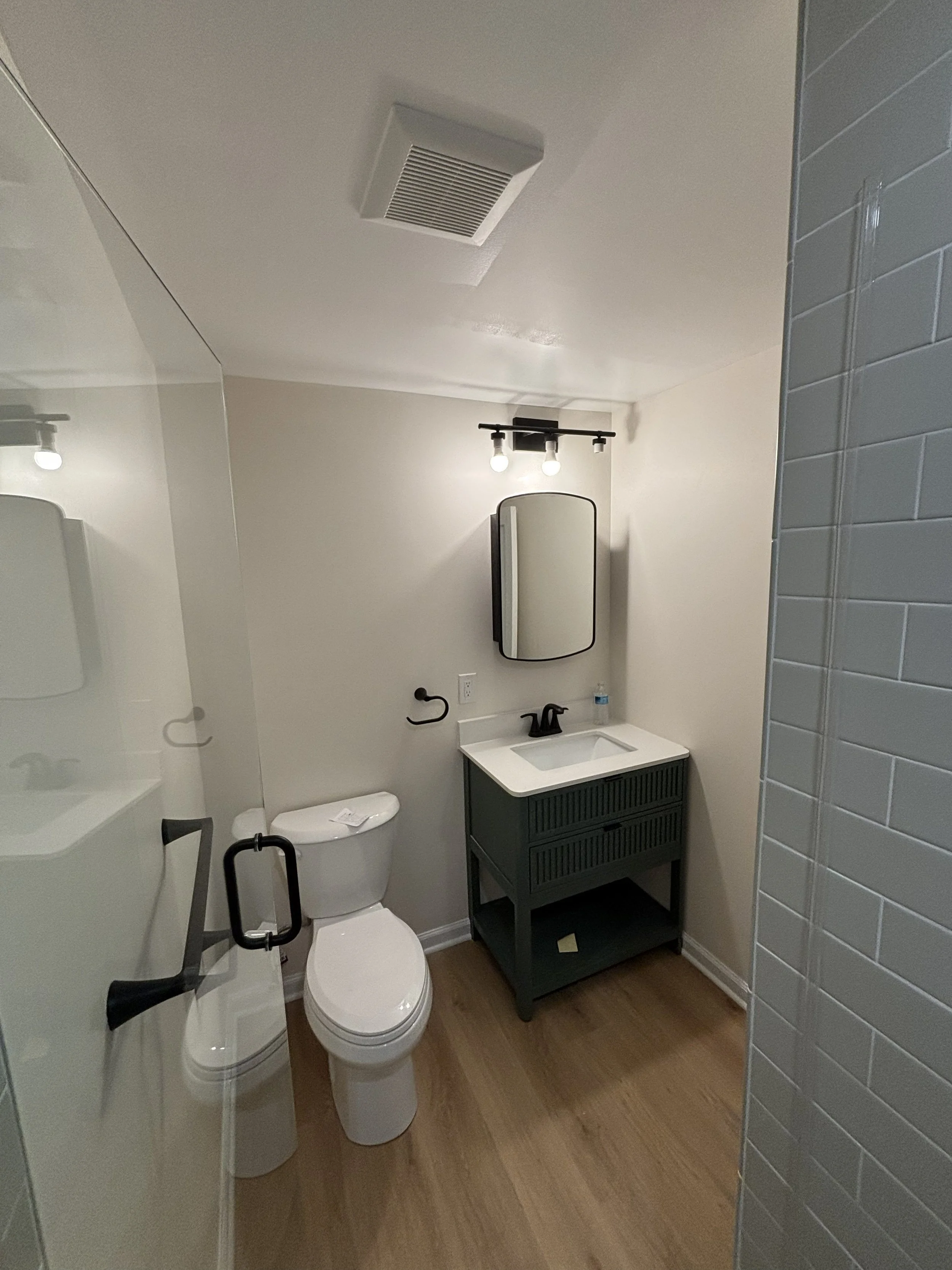Garage conversion to a bathroom