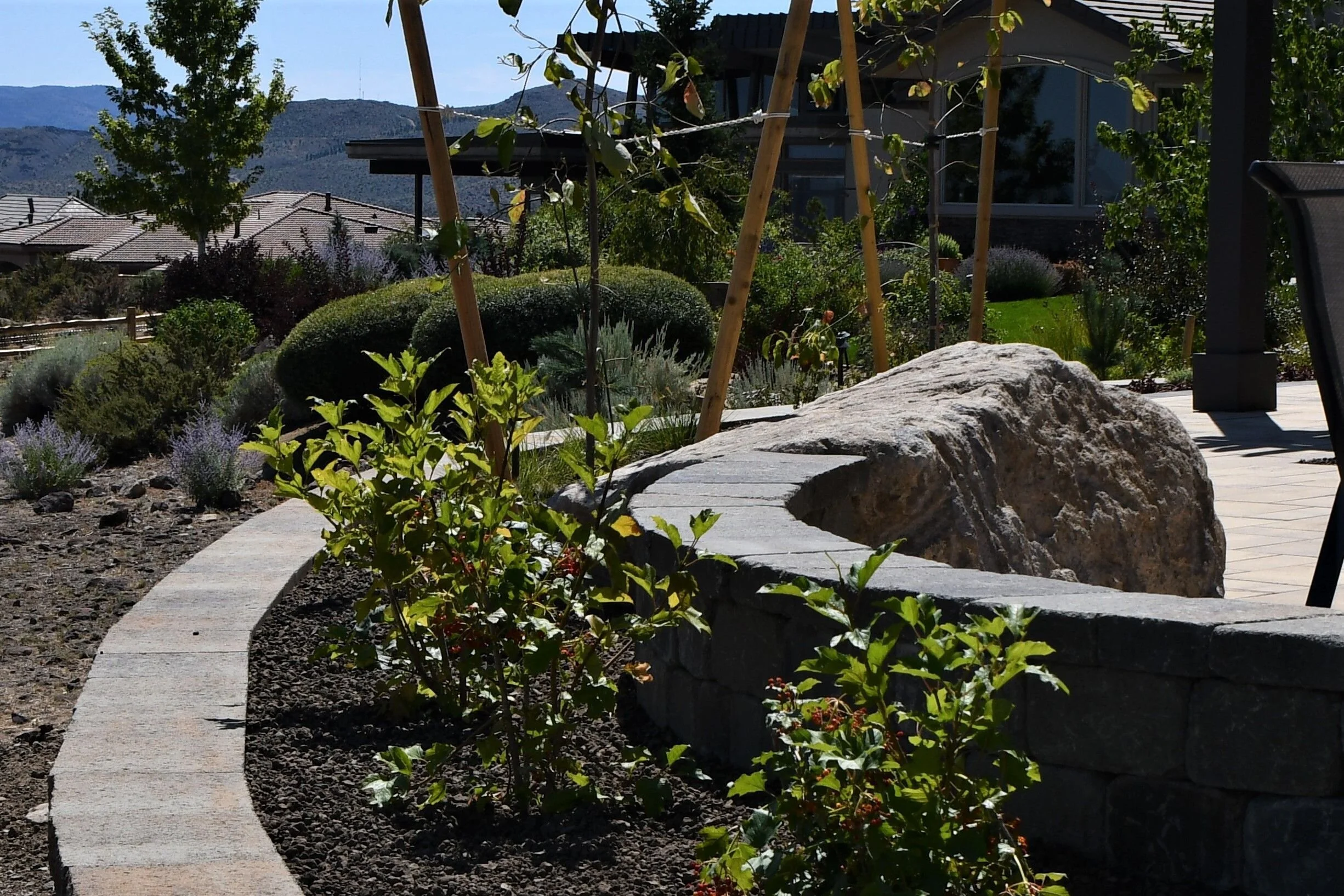 Raised Plant Beds and Elevated Patios for Multidimensional Landscape Architecture in Reno, NV