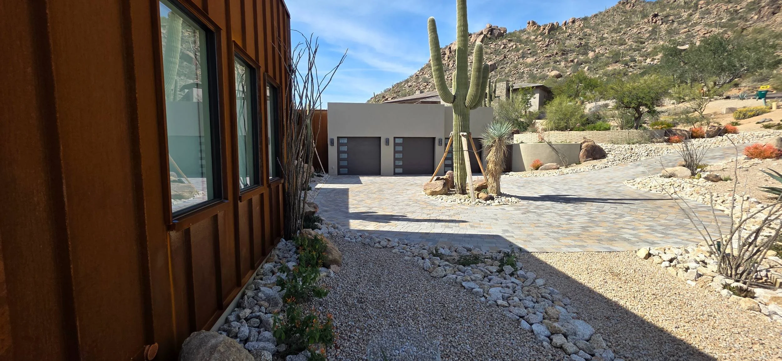 A front yard landscaping transformation with native plants in Fountain Hills, AZ
