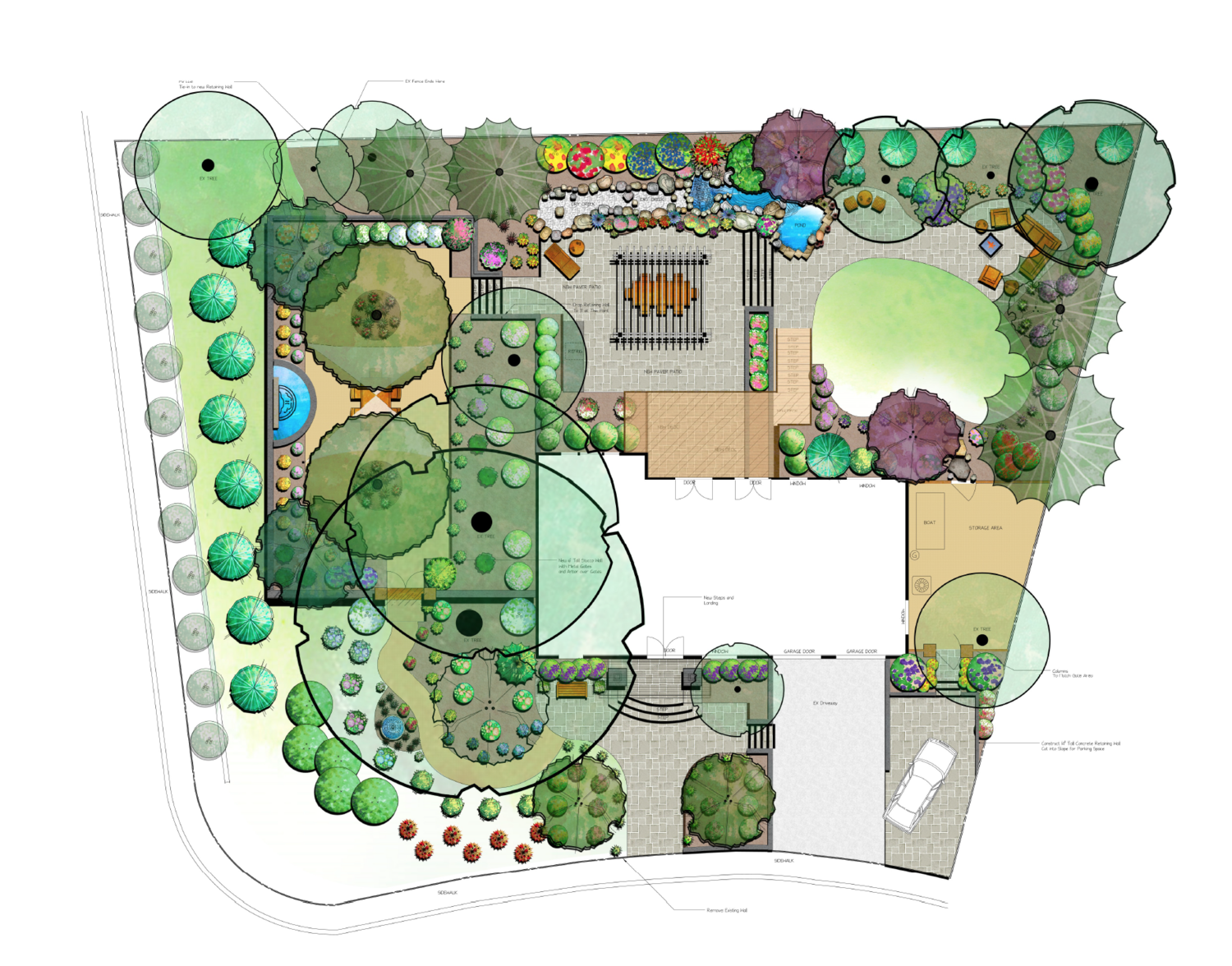 Napa Style Backyard Design With Rustic Features in Incline Village, NV