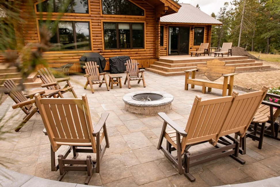Custom landscape design & build with outdoor living space by landscapers near Rapid City, SD