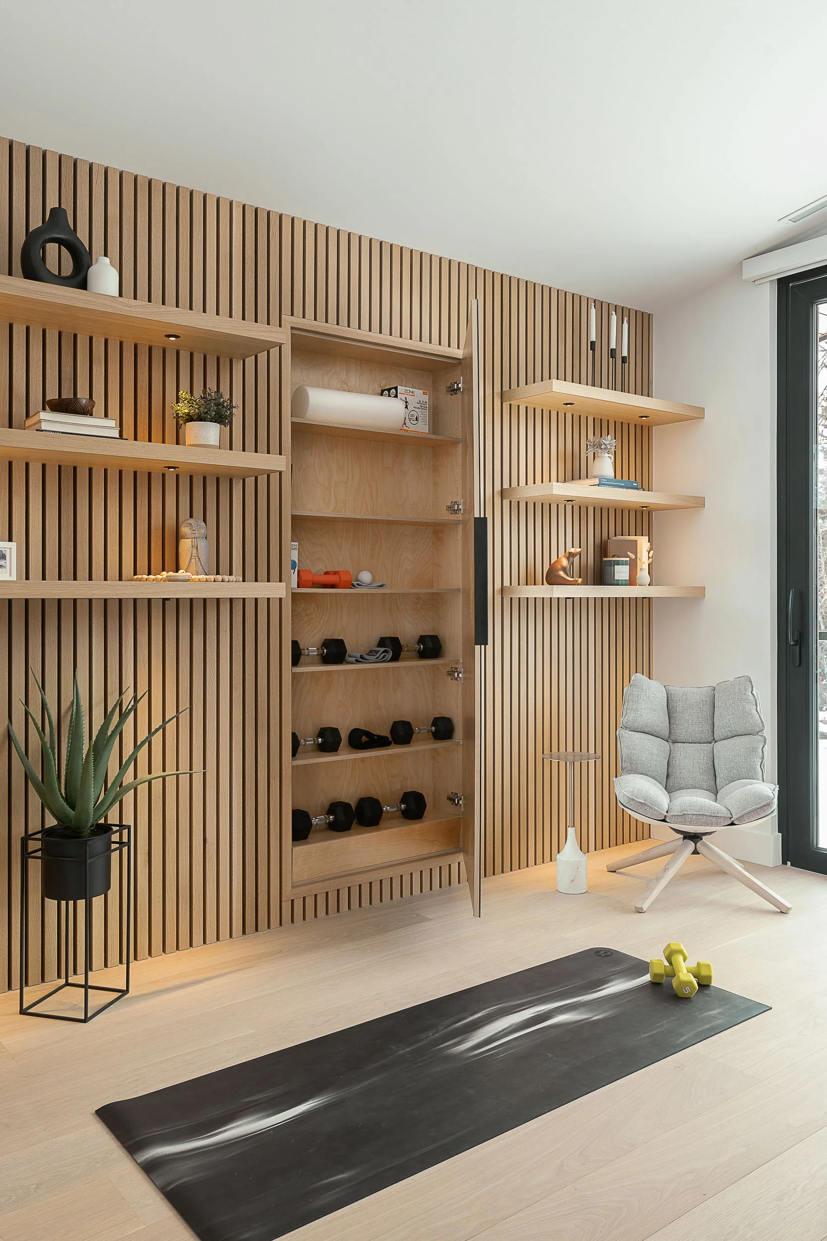 Fitzsimmons Residence interior with clean vertical lines and natural light