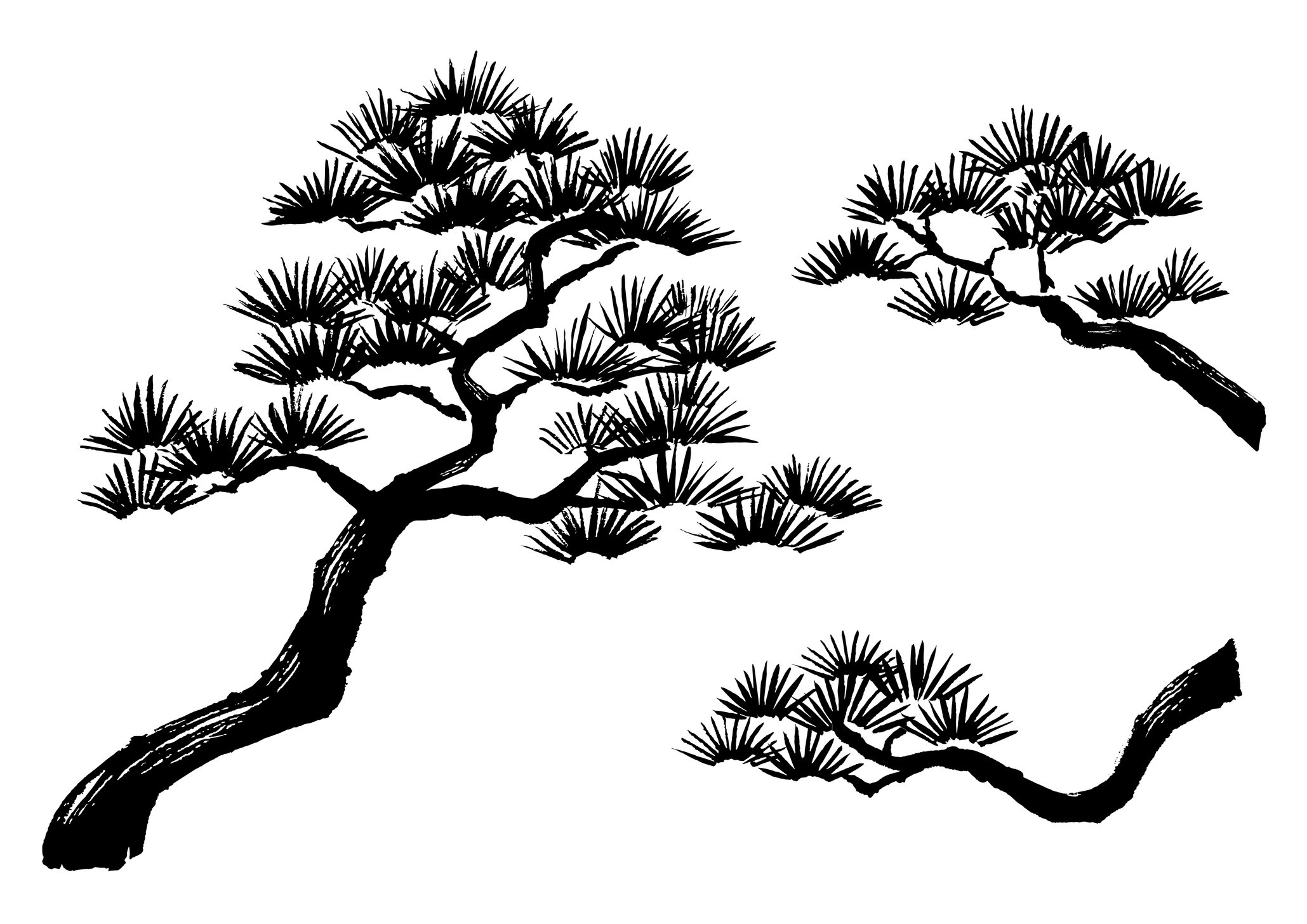 Brushpaint tree with branches and leaves