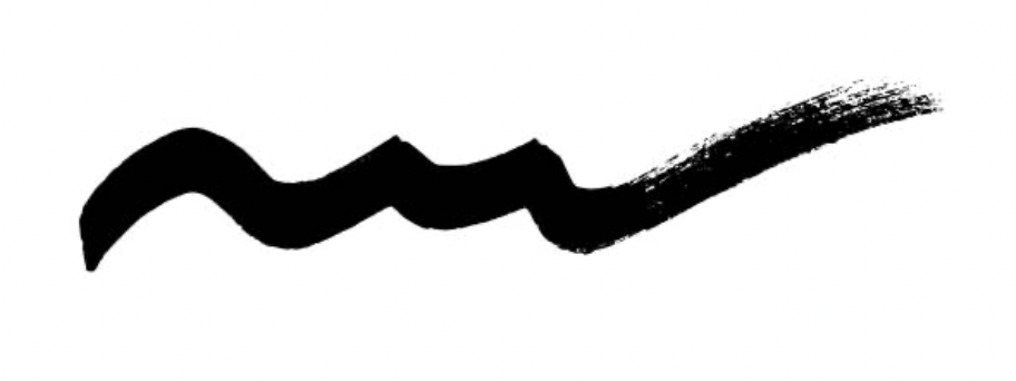 A black brushstroke or line on a white background.