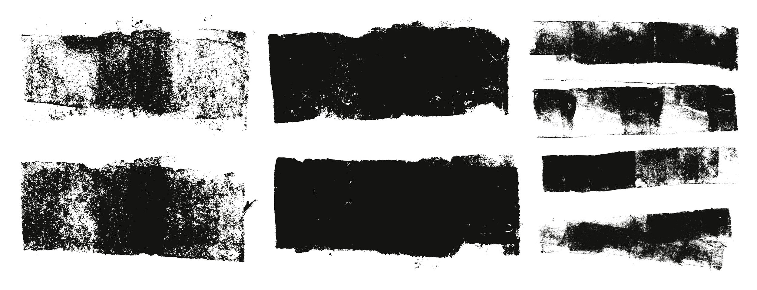 Collection of textured paintbrush strokes