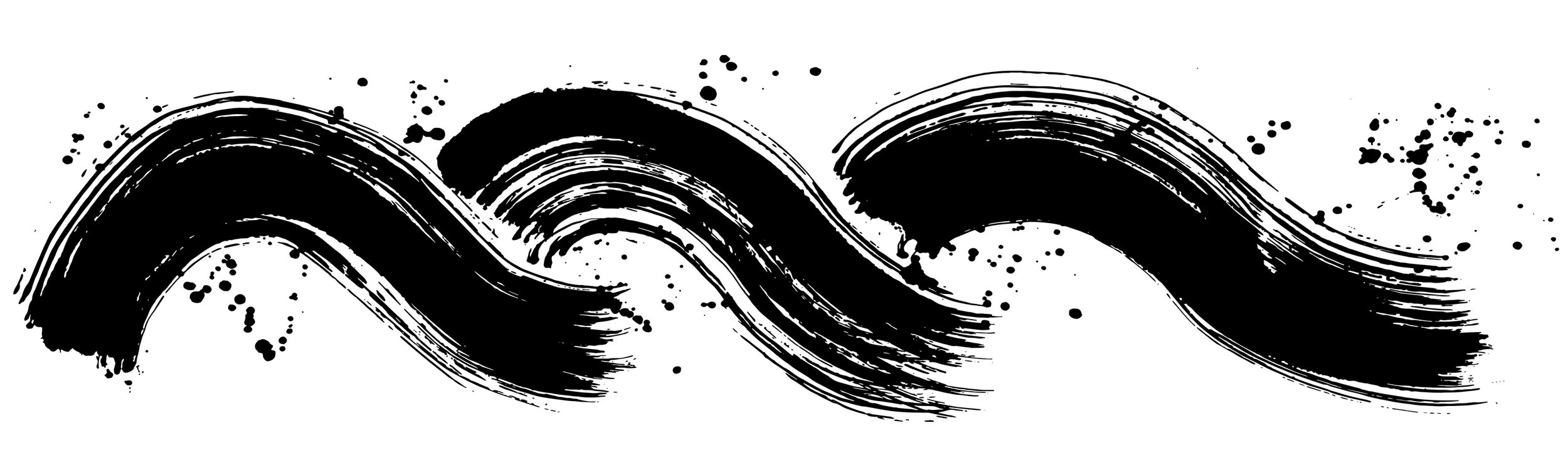 Brush strokes of water waves